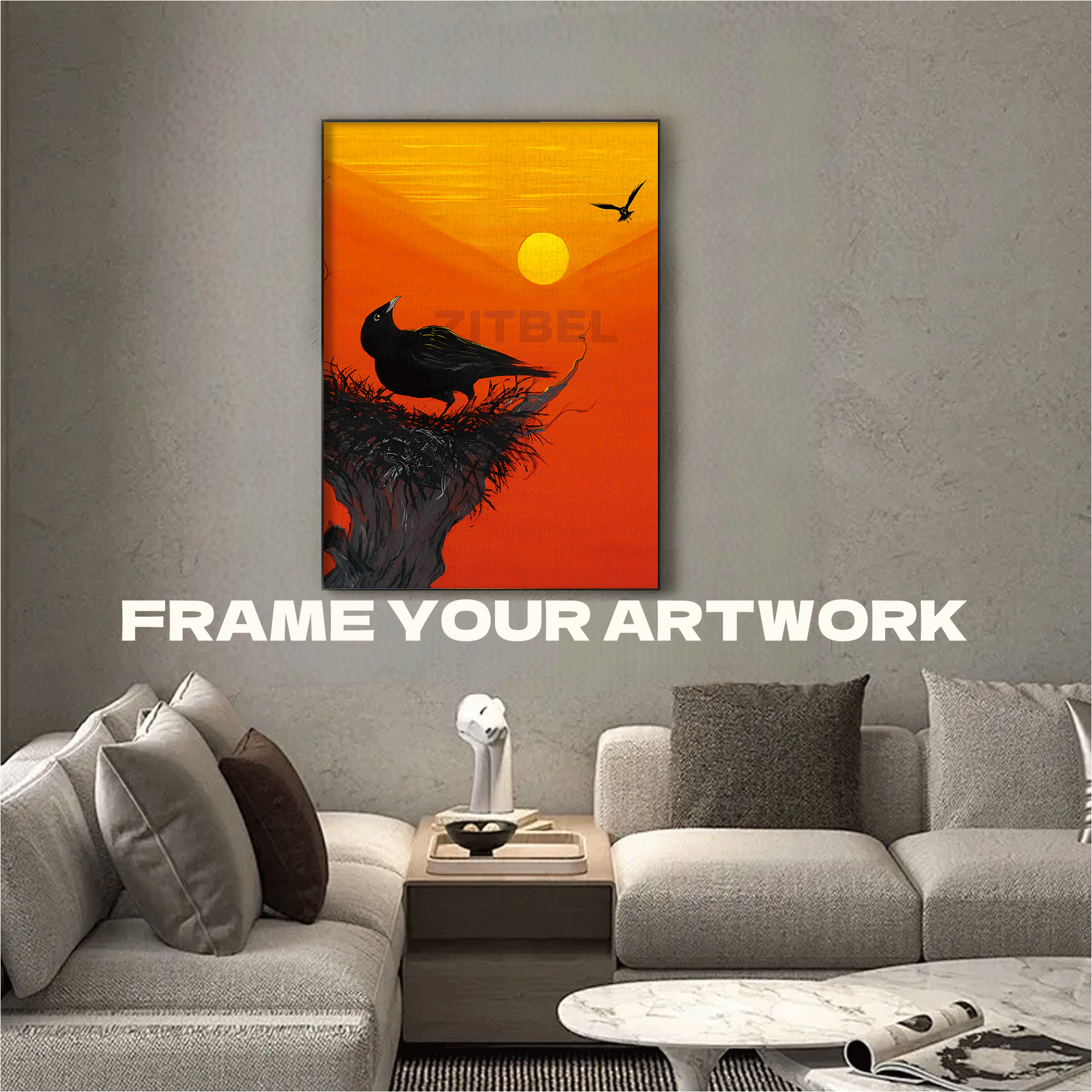 Returning To The Nest At Sunset 500pcs/1000pcs Jigsaw Puzzle, Scratch-Resistant, Interactive Family Game & Brain-Boosting DIY Decor, Perfect for Halloween, Christmas & New Year Gifts, Family Puzzle Game