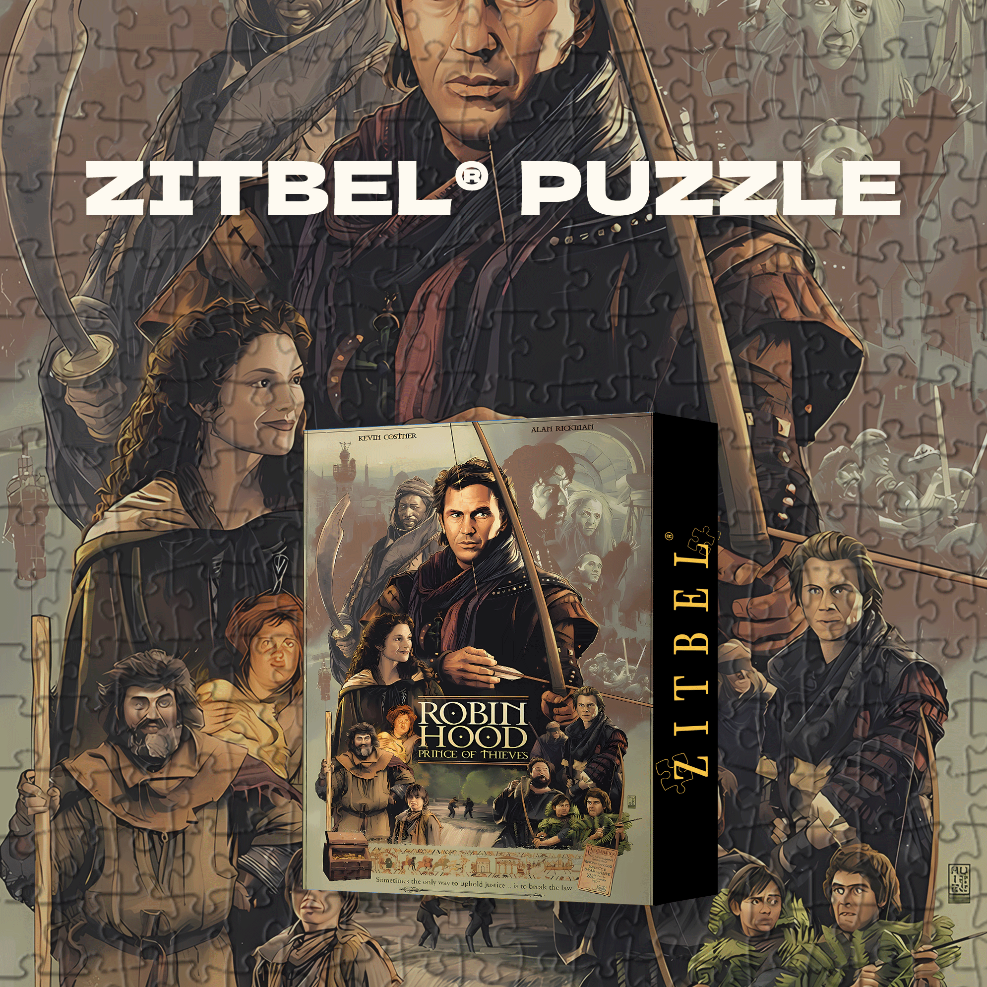 Robin Hood Prince of Thieves 500pcs/1000pcs Jigsaw Puzzle, Scratch-Resistant, Interactive Family Game & Brain-Boosting DIY Decor, Perfect for Halloween, Christmas & New Year Gifts, Family Puzzle Game