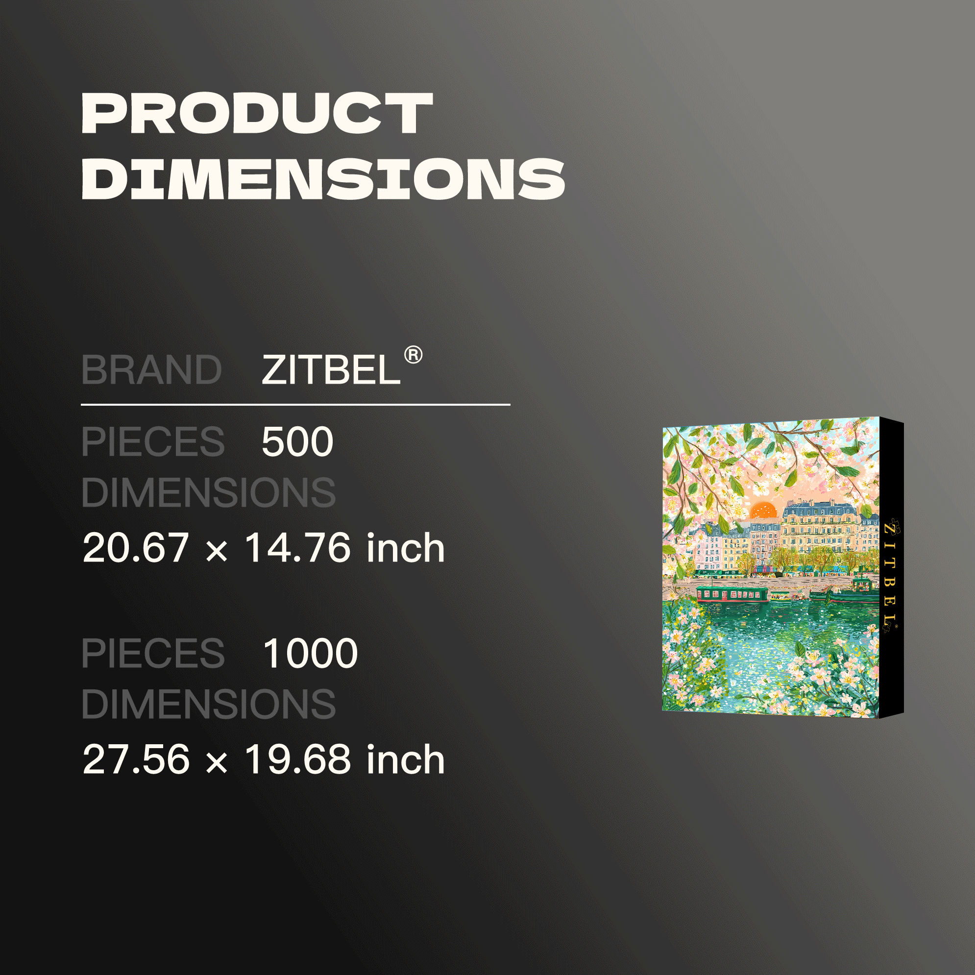 Spring Cherry Blossoms By The Seine 500pcs/1000pcs Jigsaw Puzzle, Scratch-Resistant, Interactive Family Game & Brain-Boosting DIY Decor, Perfect for Halloween, Christmas & New Year Gifts, Family Puzzle Game