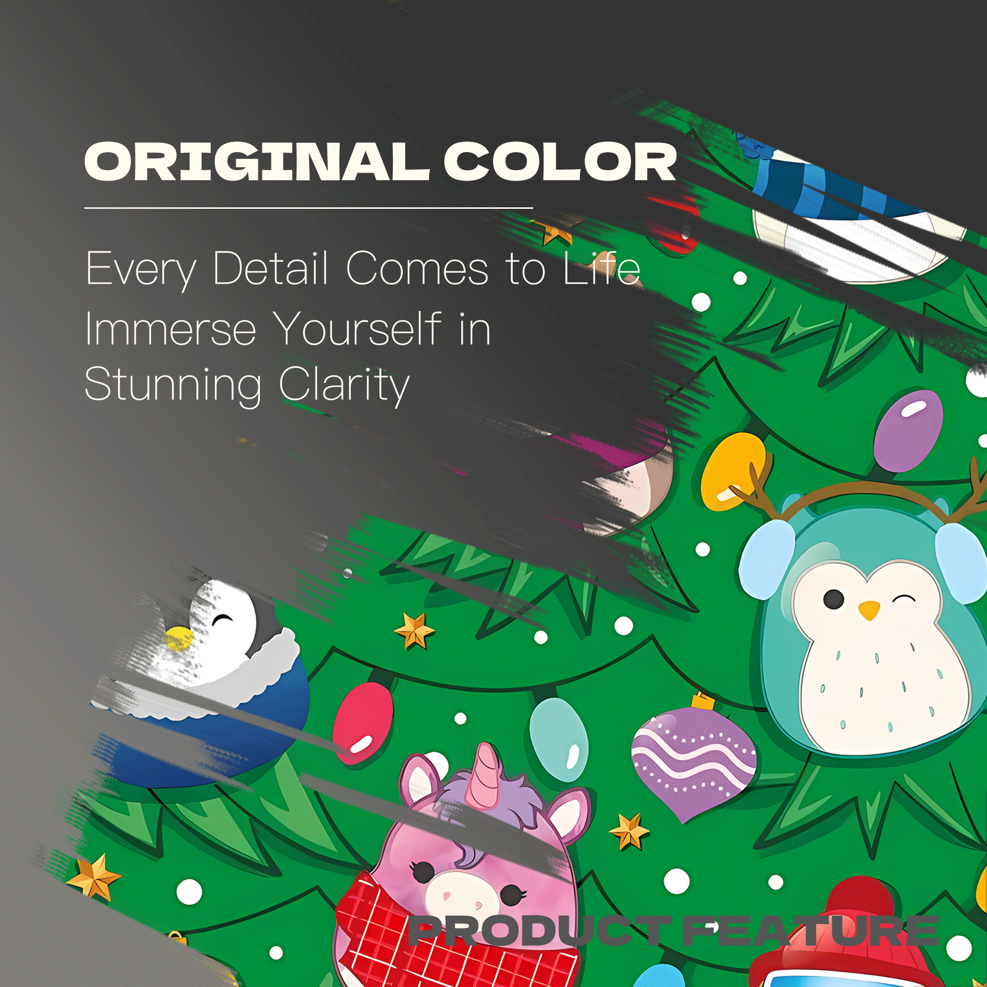 Squishmallow Christmas Tree 500pcs/1000pcs Jigsaw Puzzle, Scratch-Resistant, Interactive Family Game & Brain-Boosting DIY Decor, Perfect for Halloween, Christmas & New Year Gifts, Family Puzzle Game