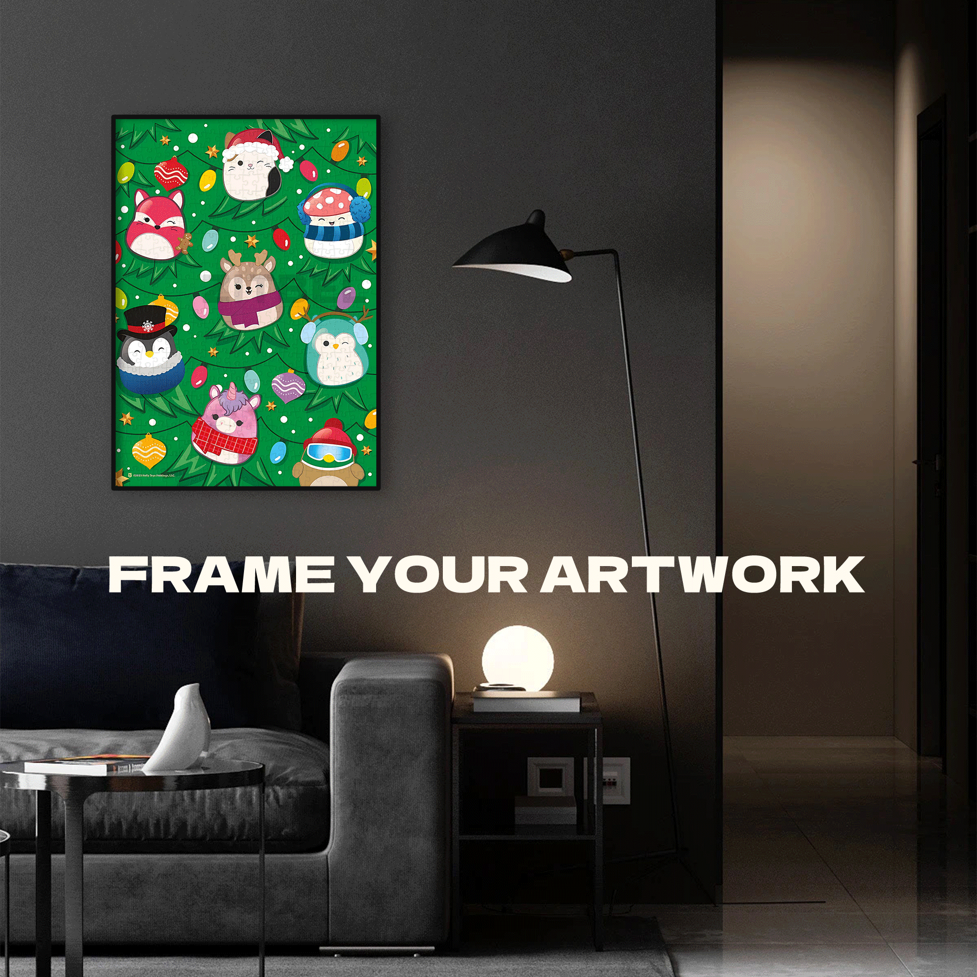 Squishmallow Christmas Tree 500pcs/1000pcs Jigsaw Puzzle, Scratch-Resistant, Interactive Family Game & Brain-Boosting DIY Decor, Perfect for Halloween, Christmas & New Year Gifts, Family Puzzle Game