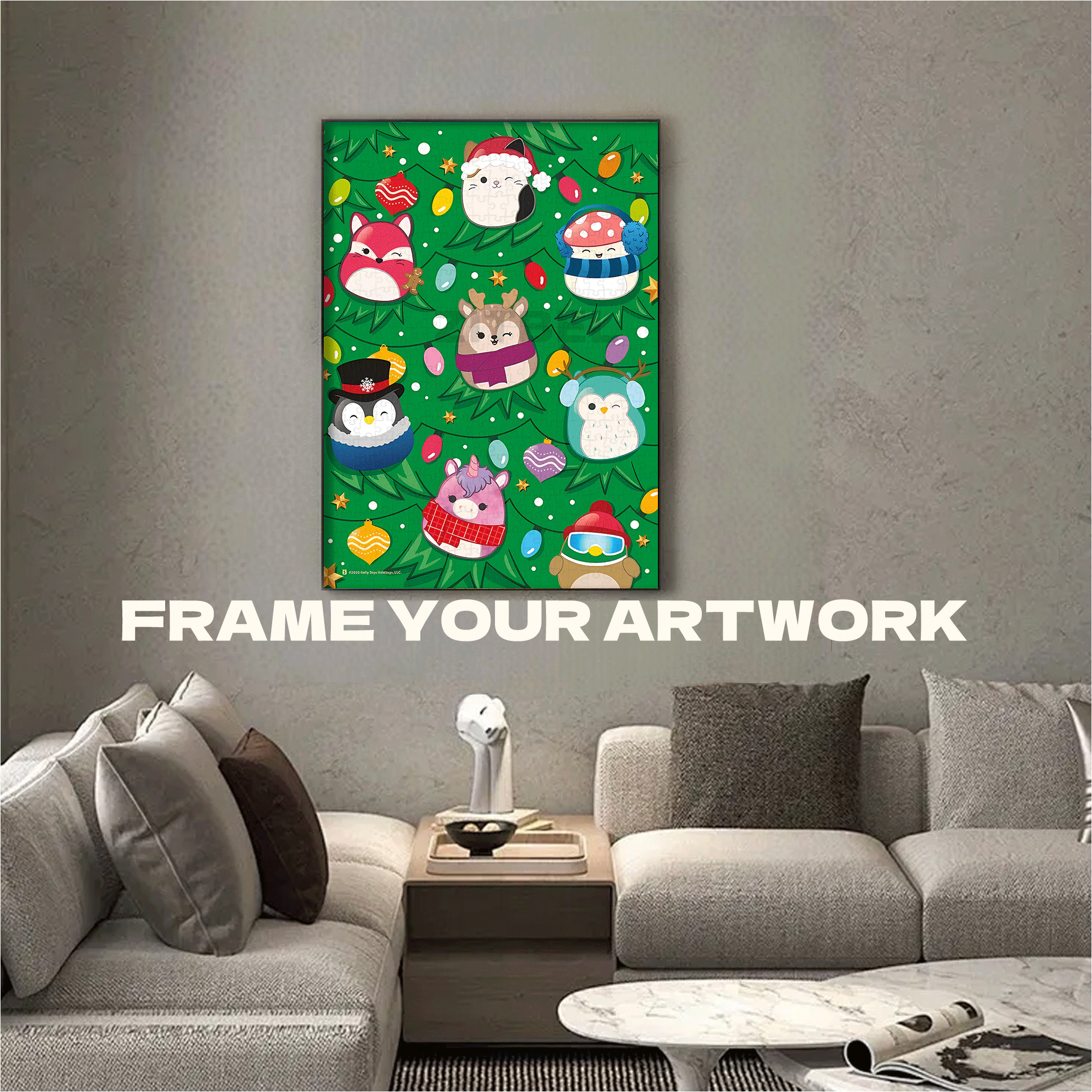 Squishmallow Christmas Tree 500pcs/1000pcs Jigsaw Puzzle, Scratch-Resistant, Interactive Family Game & Brain-Boosting DIY Decor, Perfect for Halloween, Christmas & New Year Gifts, Family Puzzle Game