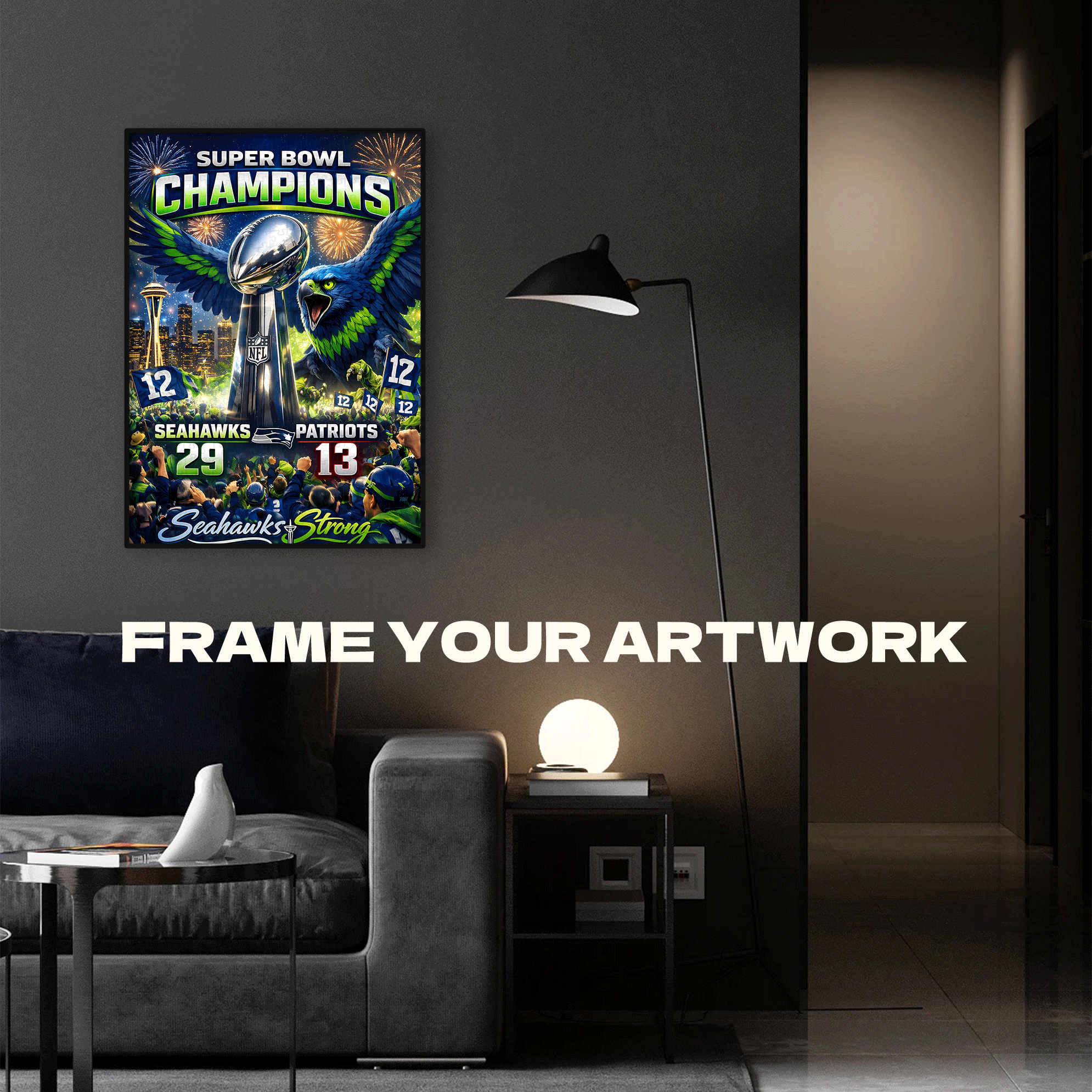 Superbowl Champions 500pcs/1000pcs Jigsaw Puzzle, Scratch-Resistant, Interactive Family Game & Brain-Boosting DIY Decor, Perfect for Halloween, Christmas & New Year Gifts, Family Puzzle Game