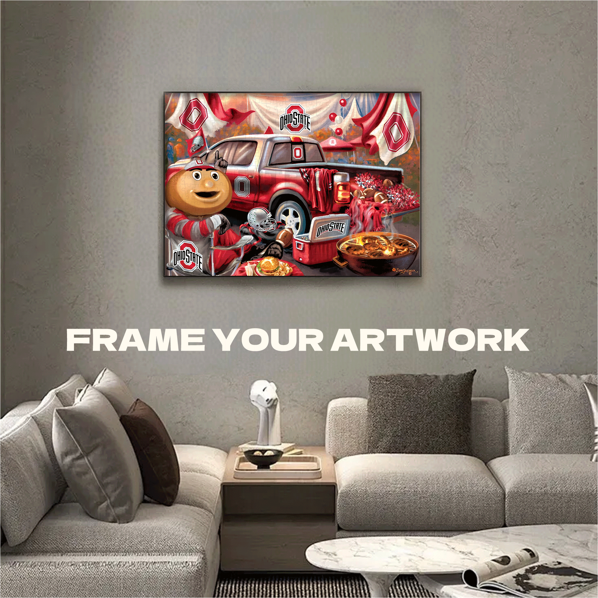 Ohio State Gameday 500pcs/1000pcs Jigsaw Puzzle, Scratch-Resistant, Interactive Family Game & Brain-Boosting DIY Decor, Perfect for Halloween, Christmas & New Year Gifts, Family Puzzle Game
