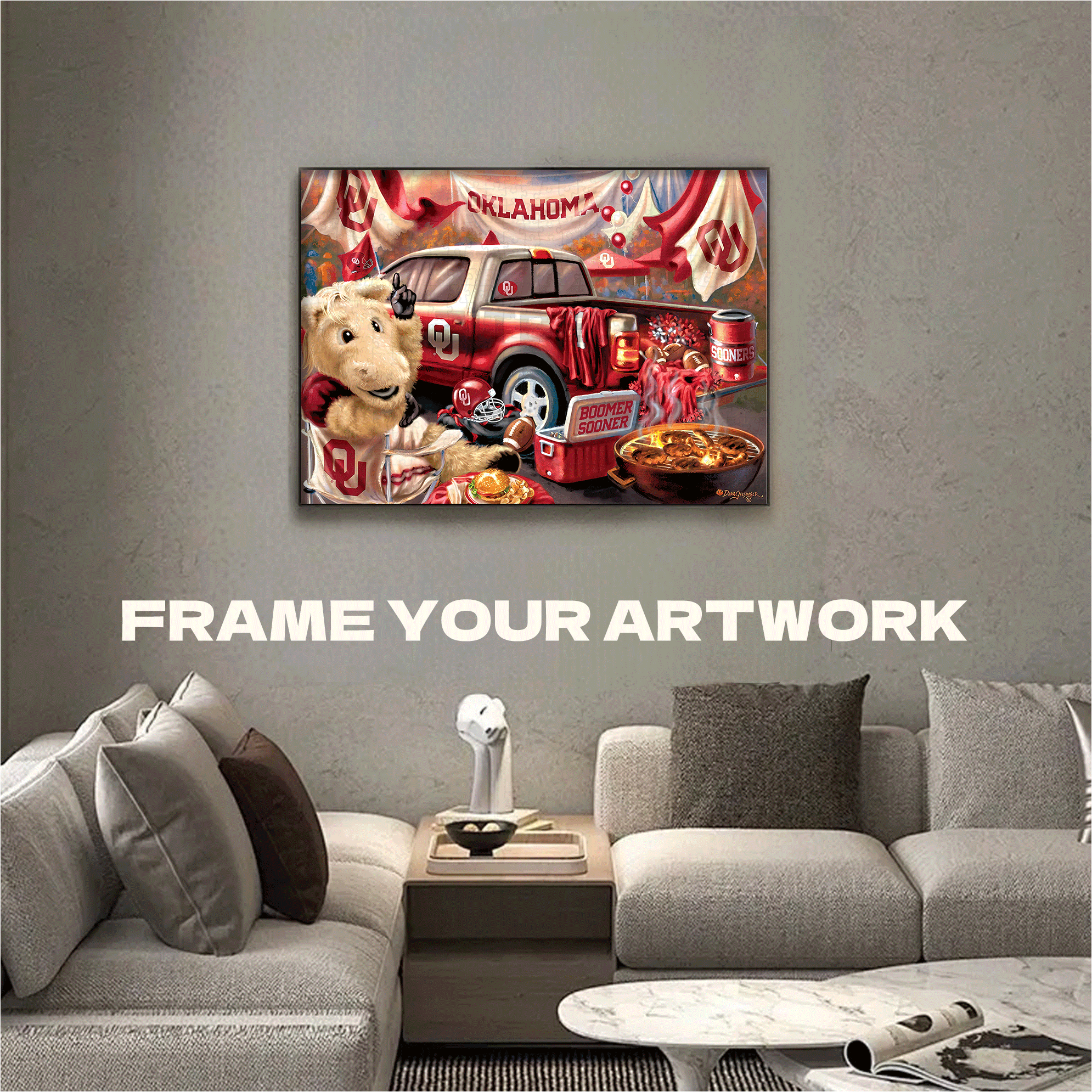 Oklahoma Gameday 500pcs/1000pcs Jigsaw Puzzle, Scratch-Resistant, Interactive Family Game & Brain-Boosting DIY Decor, Perfect for Halloween, Christmas & New Year Gifts, Family Puzzle Game