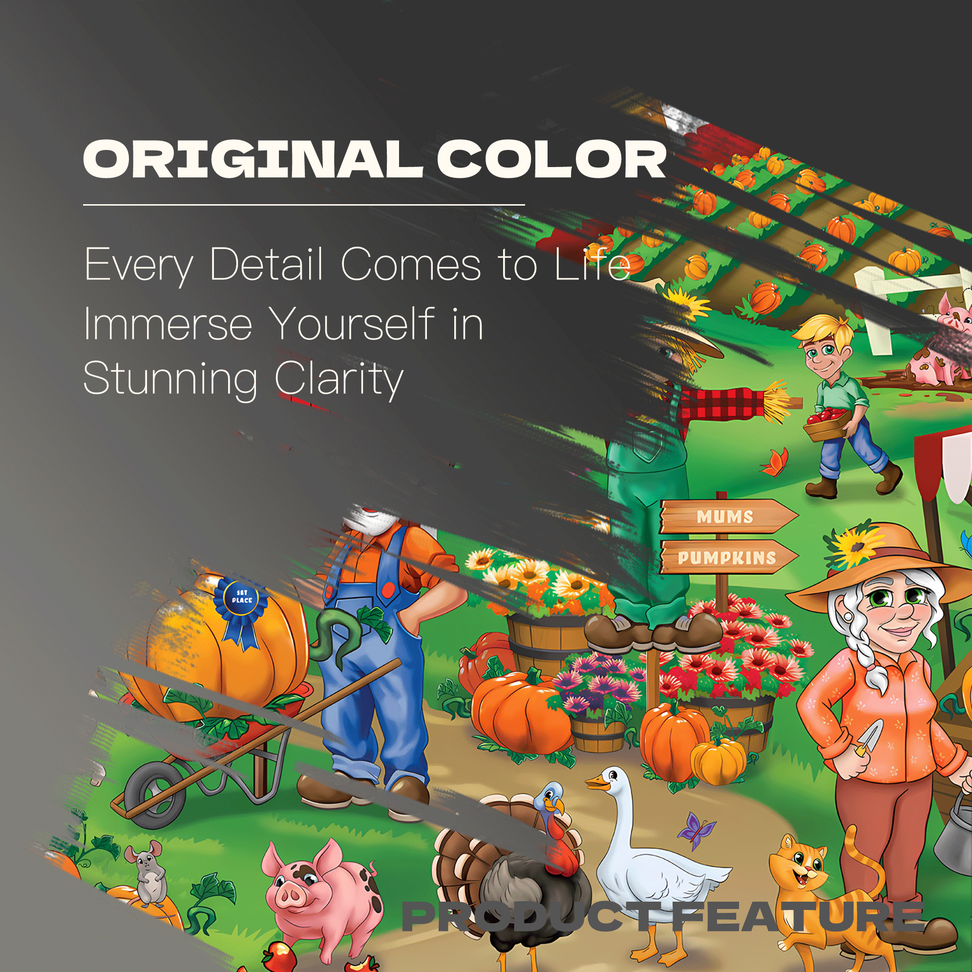Old MacDonald's Farm 500pcs/1000pcs Jigsaw Puzzle, Scratch-Resistant, Interactive Family Game & Brain-Boosting DIY Decor, Perfect for Halloween, Christmas & New Year Gifts, Family Puzzle Game