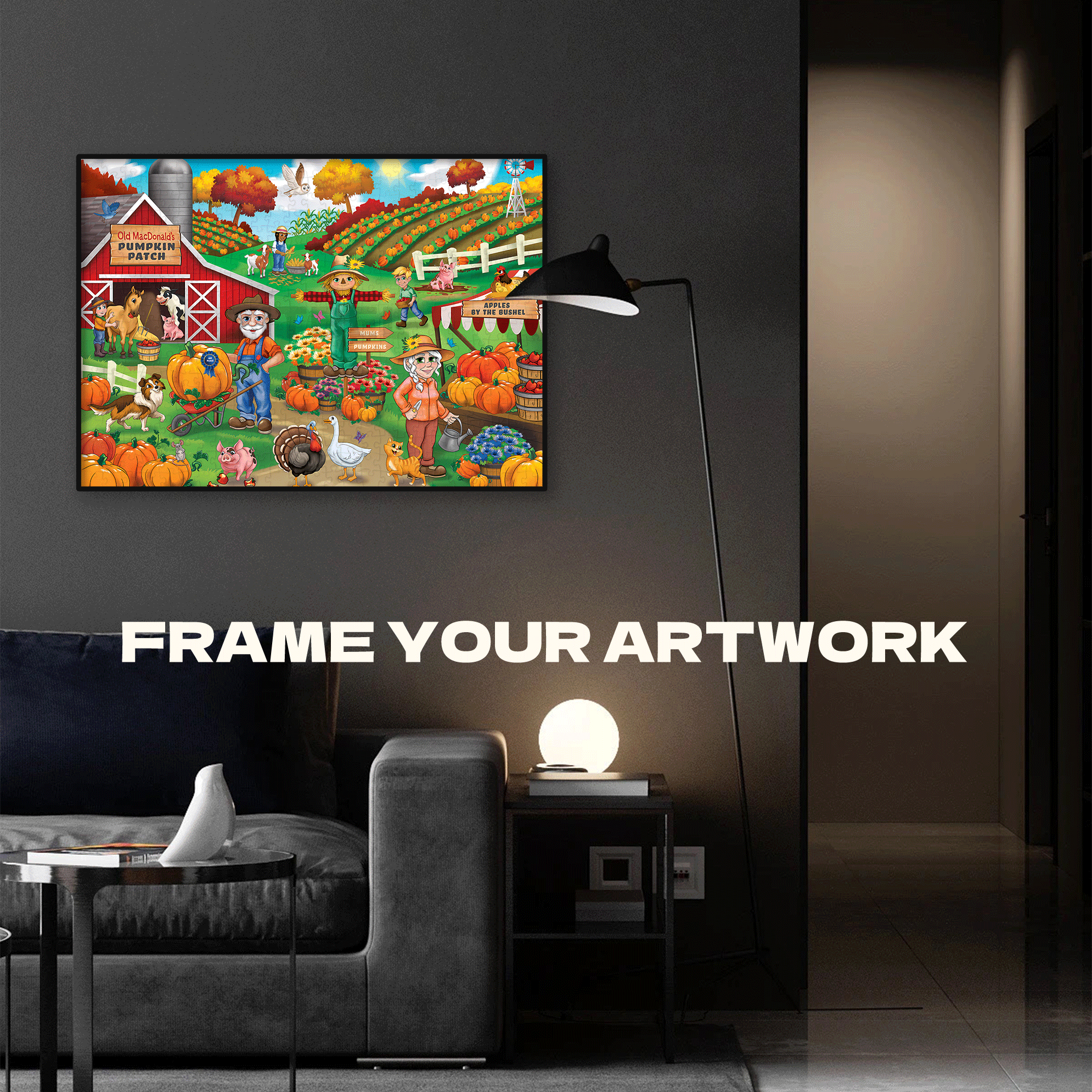 Old MacDonald's Farm 500pcs/1000pcs Jigsaw Puzzle, Scratch-Resistant, Interactive Family Game & Brain-Boosting DIY Decor, Perfect for Halloween, Christmas & New Year Gifts, Family Puzzle Game