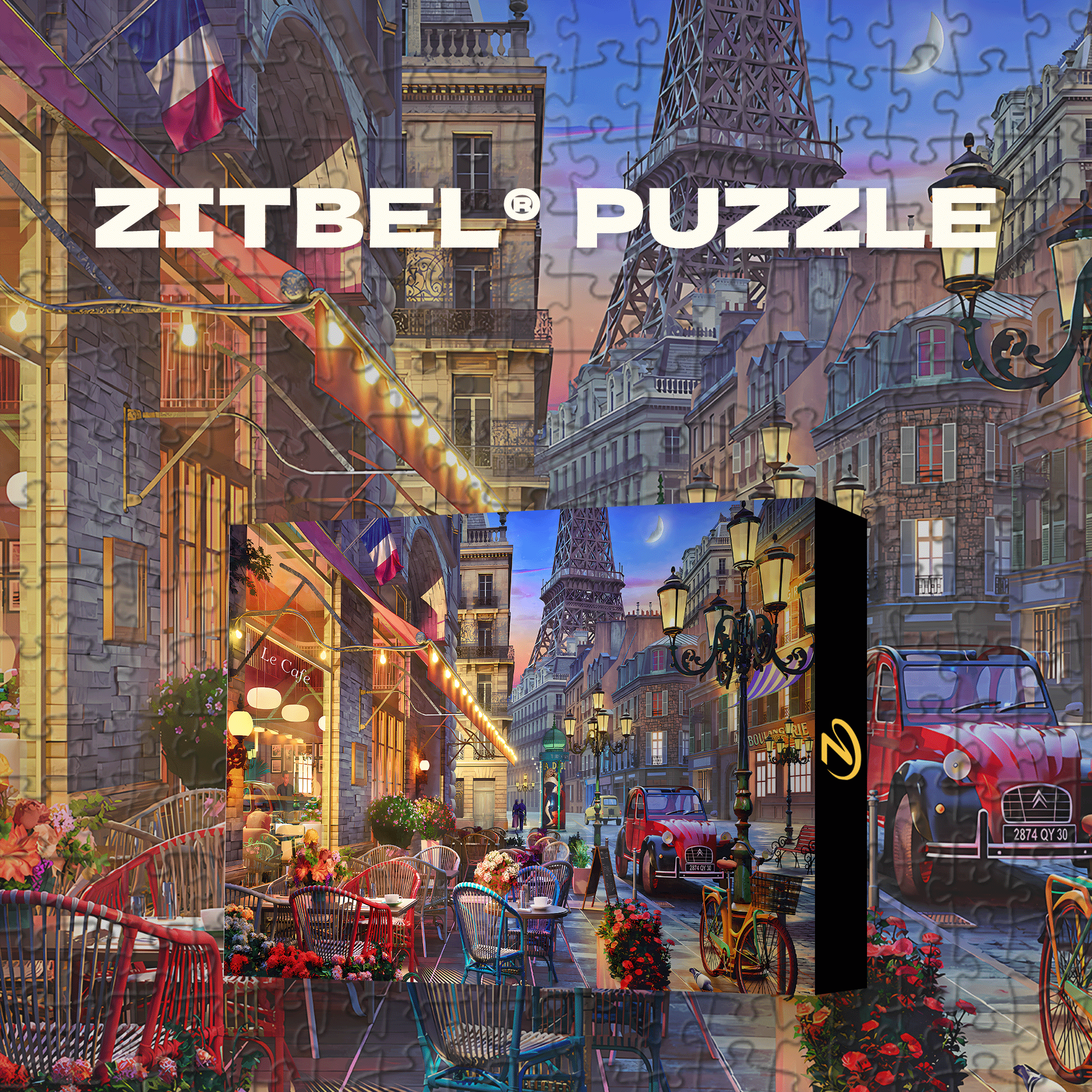 Paris Twilight 500pcs/1000pcs Jigsaw Puzzle, Scratch-Resistant, Interactive Family Game & Brain-Boosting DIY Decor, Perfect for Halloween, Christmas & New Year Gifts, Family Puzzle Game
