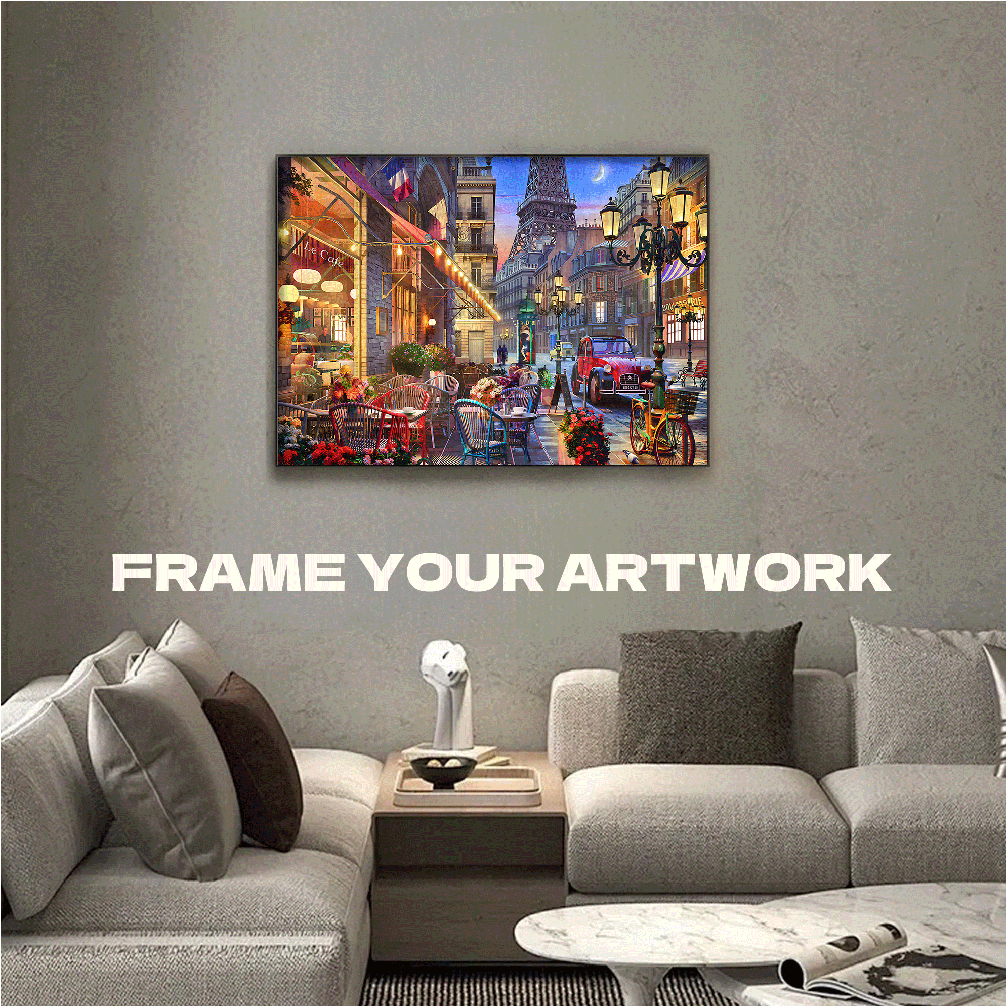Paris Twilight 500pcs/1000pcs Jigsaw Puzzle, Scratch-Resistant, Interactive Family Game & Brain-Boosting DIY Decor, Perfect for Halloween, Christmas & New Year Gifts, Family Puzzle Game
