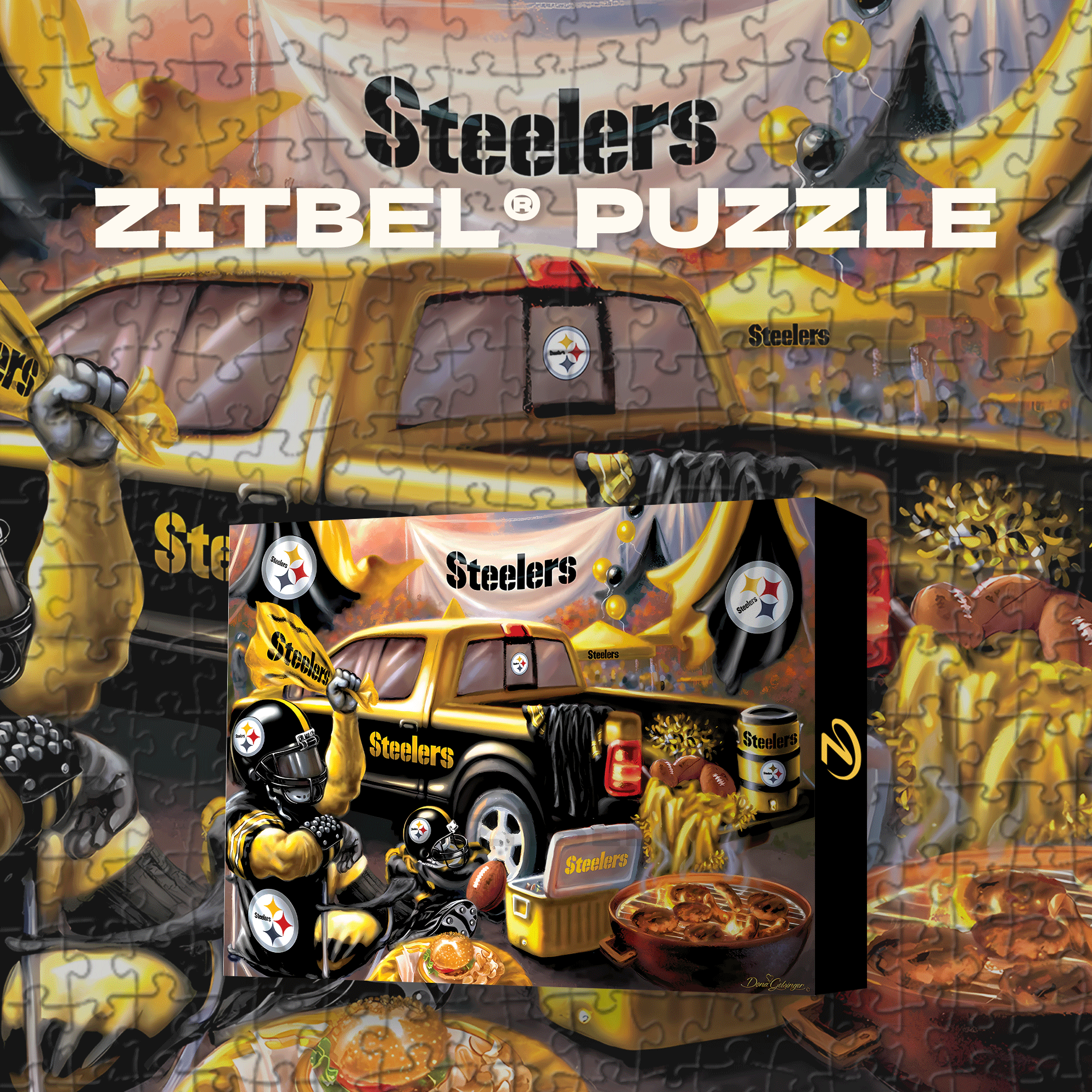 Pittsburgh Steelers Gameday 500pcs/1000pcs Jigsaw Puzzle, Scratch-Resistant, Interactive Family Game & Brain-Boosting DIY Decor, Perfect for Halloween, Christmas & New Year Gifts, Family Puzzle Game