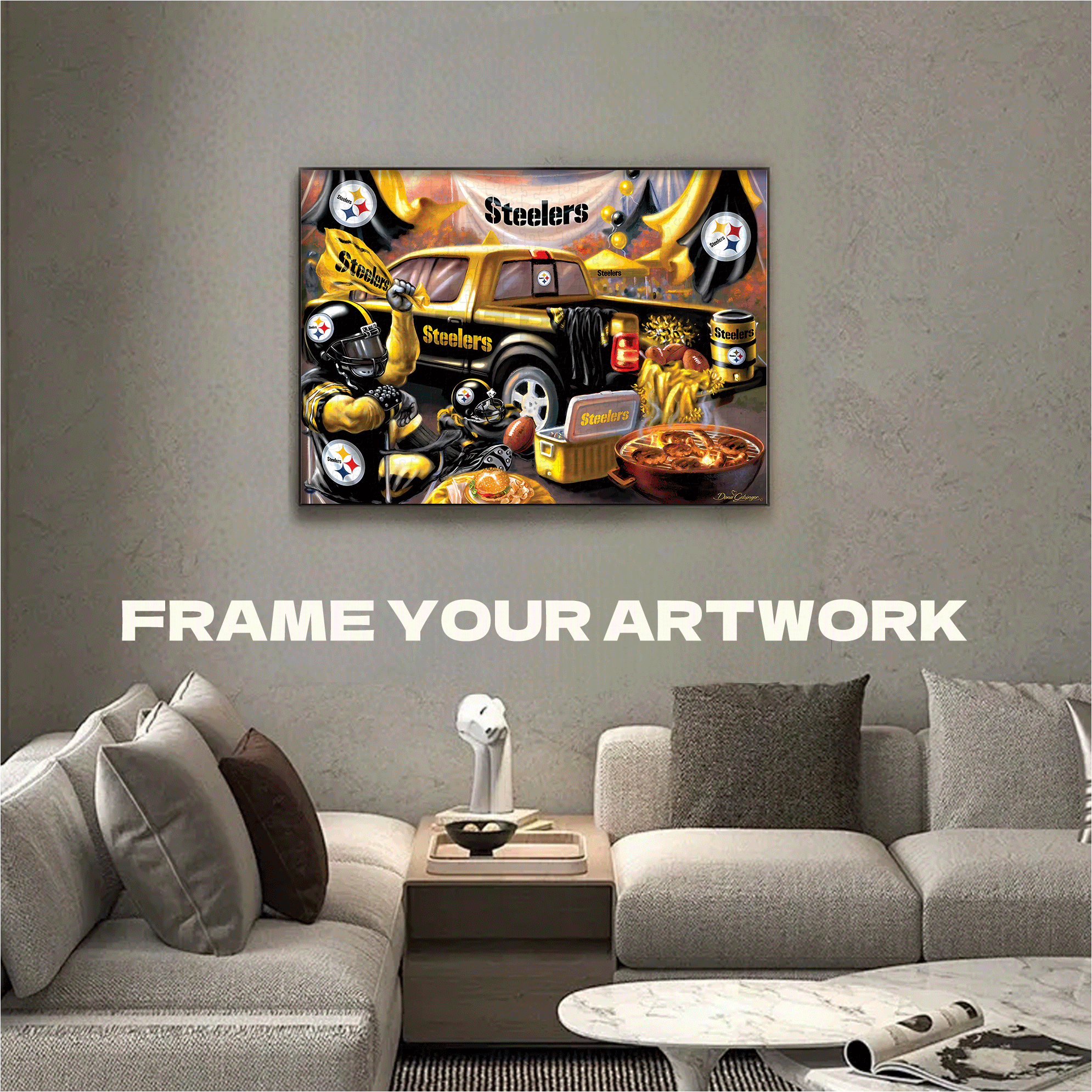 Pittsburgh Steelers Gameday 500pcs/1000pcs Jigsaw Puzzle, Scratch-Resistant, Interactive Family Game & Brain-Boosting DIY Decor, Perfect for Halloween, Christmas & New Year Gifts, Family Puzzle Game