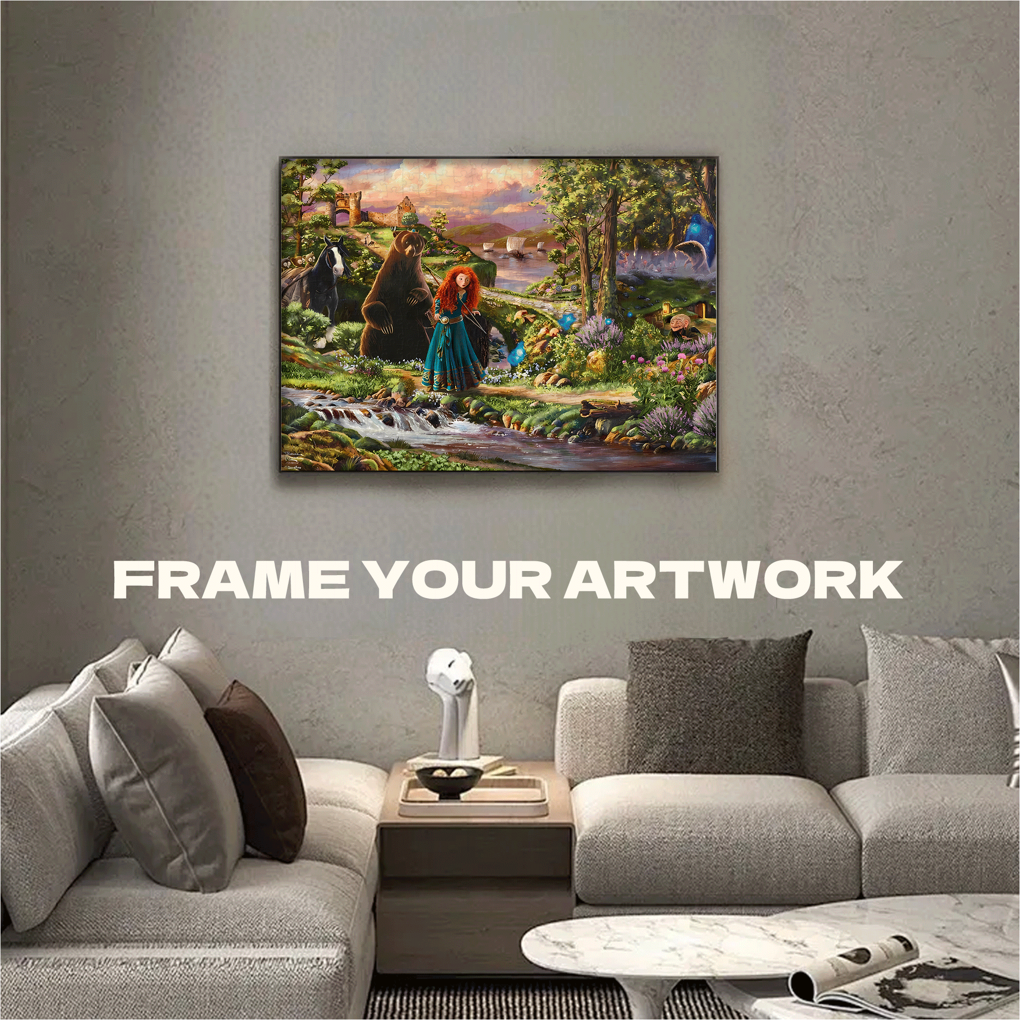 Pixar Brave 500pcs/1000pcs Jigsaw Puzzle, Scratch-Resistant, Interactive Family Game & Brain-Boosting DIY Decor, Perfect for Halloween, Christmas & New Year Gifts, Family Puzzle Game