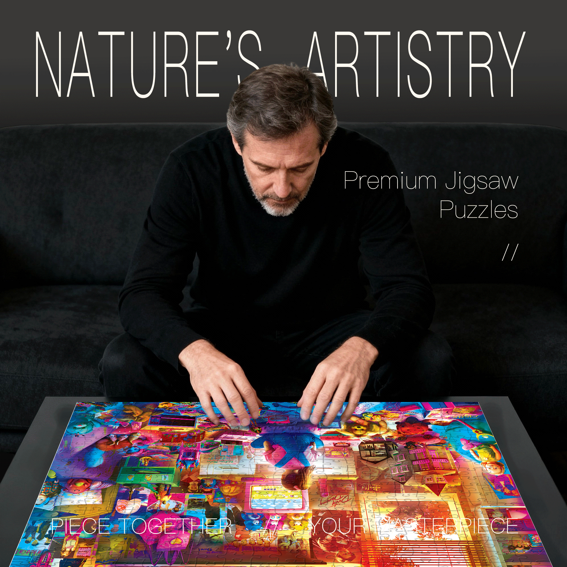 Pop Culture 4 500pcs/1000pcs Jigsaw Puzzle, Scratch-Resistant, Interactive Family Game & Brain-Boosting DIY Decor, Perfect for Halloween, Christmas & New Year Gifts, Family Puzzle Game