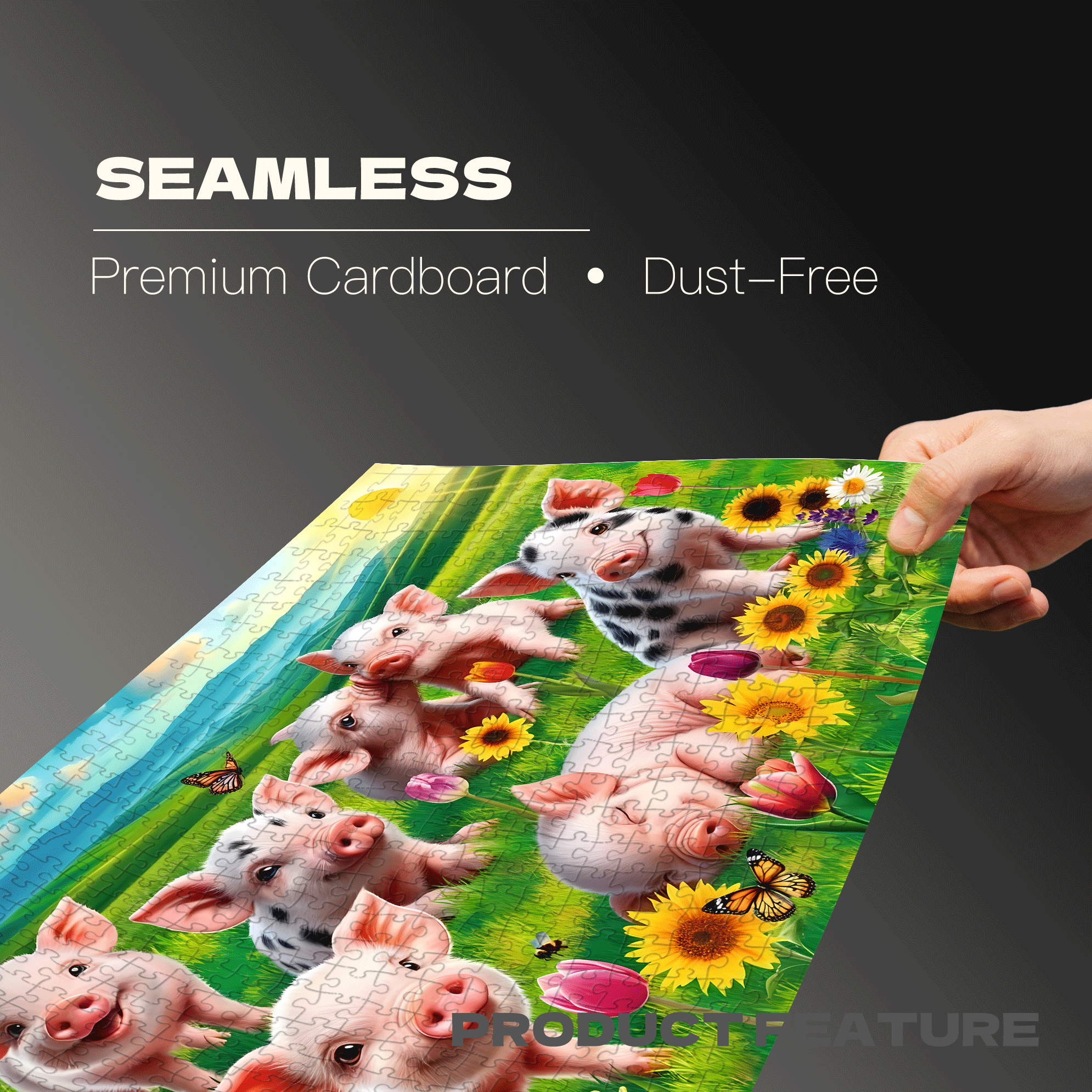 Precious Piglets 500pcs/1000pcs Jigsaw Puzzle, Scratch-Resistant, Interactive Family Game & Brain-Boosting DIY Decor, Perfect for Halloween, Christmas & New Year Gifts, Family Puzzle Game