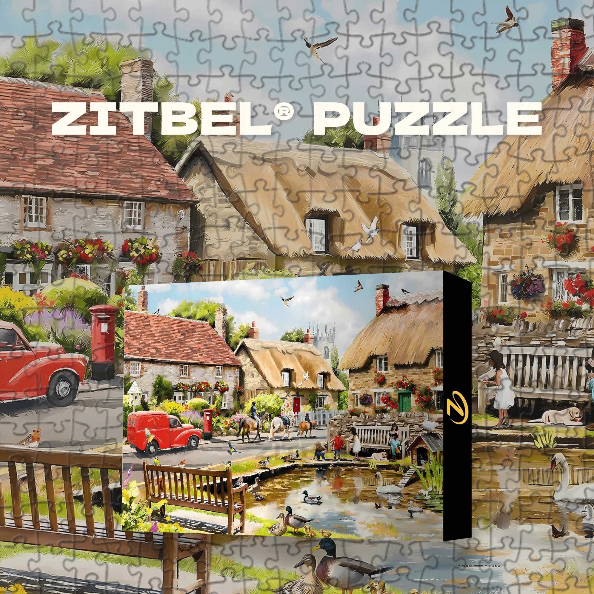 Preimum Plus Summer in the Village 500pcs/1000pcs Jigsaw Puzzle, Scratch-Resistant, Interactive Family Game & Brain-Boosting DIY Decor, Perfect for Halloween, Christmas & New Year Gifts, Family Puzzle Game