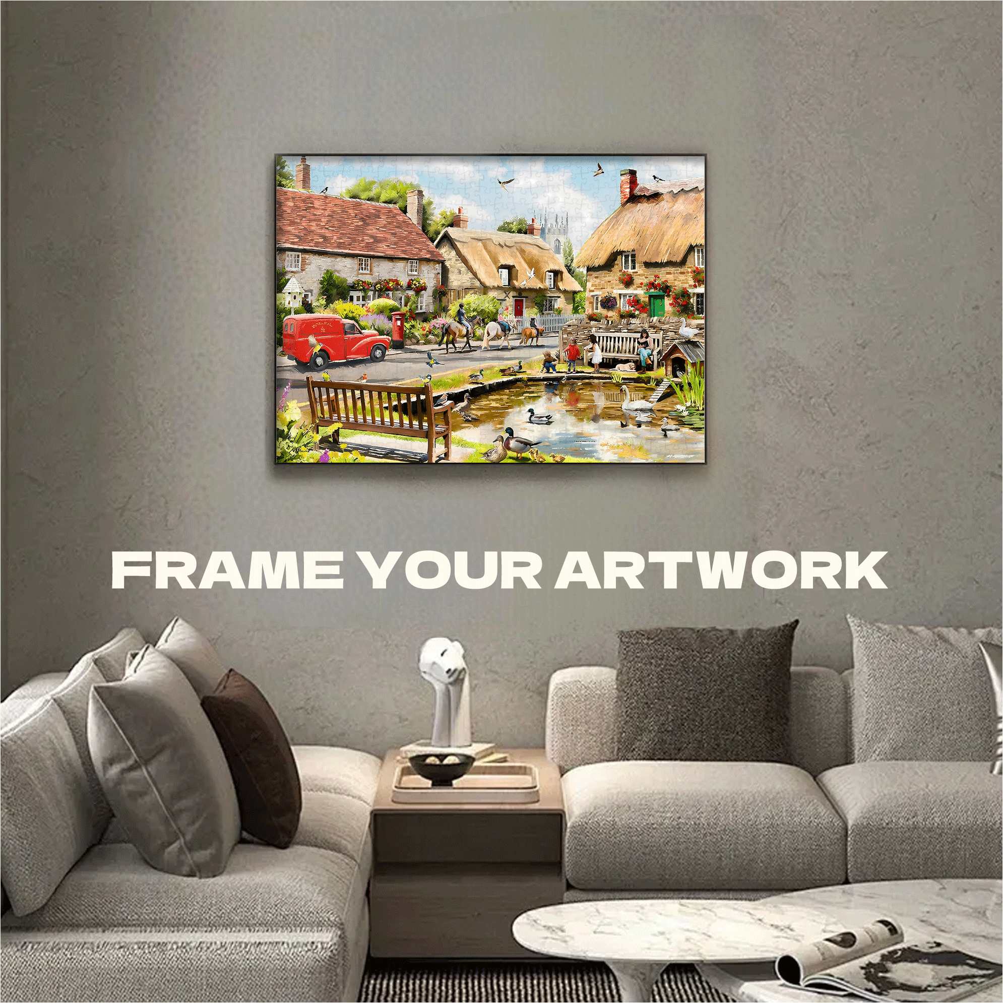 Preimum Plus Summer in the Village 500pcs/1000pcs Jigsaw Puzzle, Scratch-Resistant, Interactive Family Game & Brain-Boosting DIY Decor, Perfect for Halloween, Christmas & New Year Gifts, Family Puzzle Game