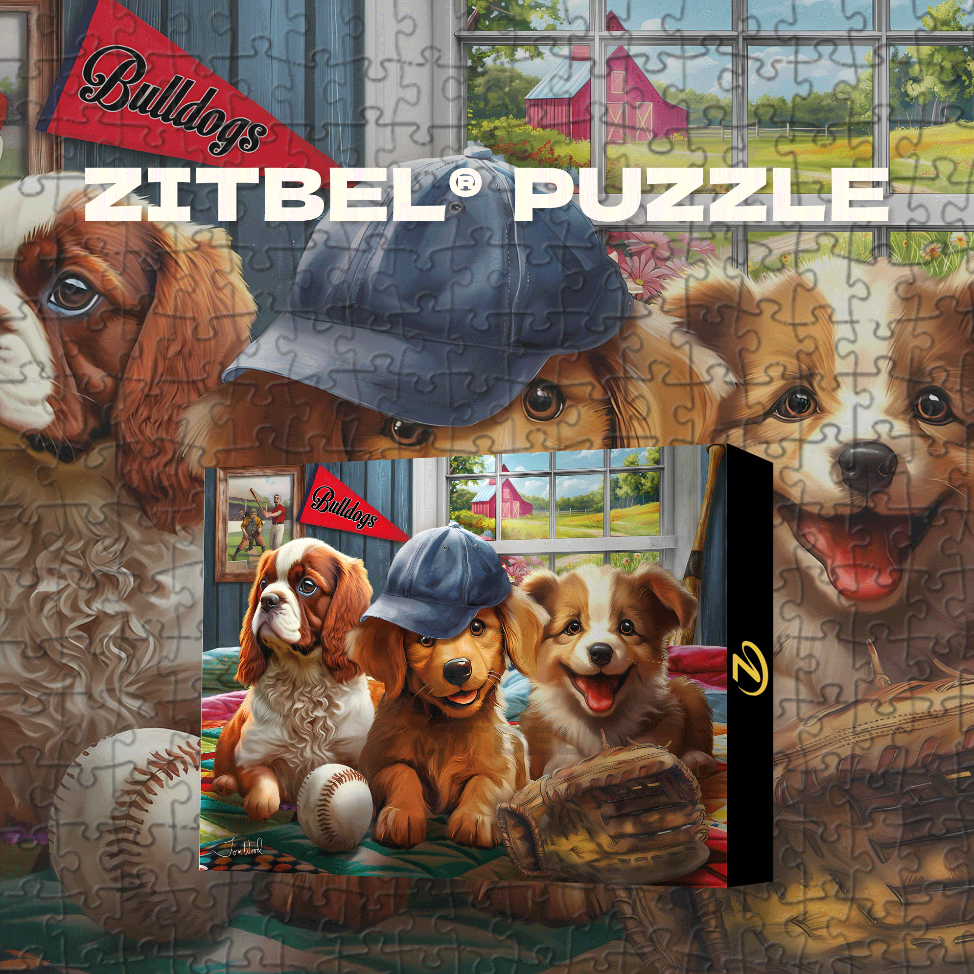 Puppy Players 500pcs/1000pcs Jigsaw Puzzle, Scratch-Resistant, Interactive Family Game & Brain-Boosting DIY Decor, Perfect for Halloween, Christmas & New Year Gifts, Family Puzzle Game