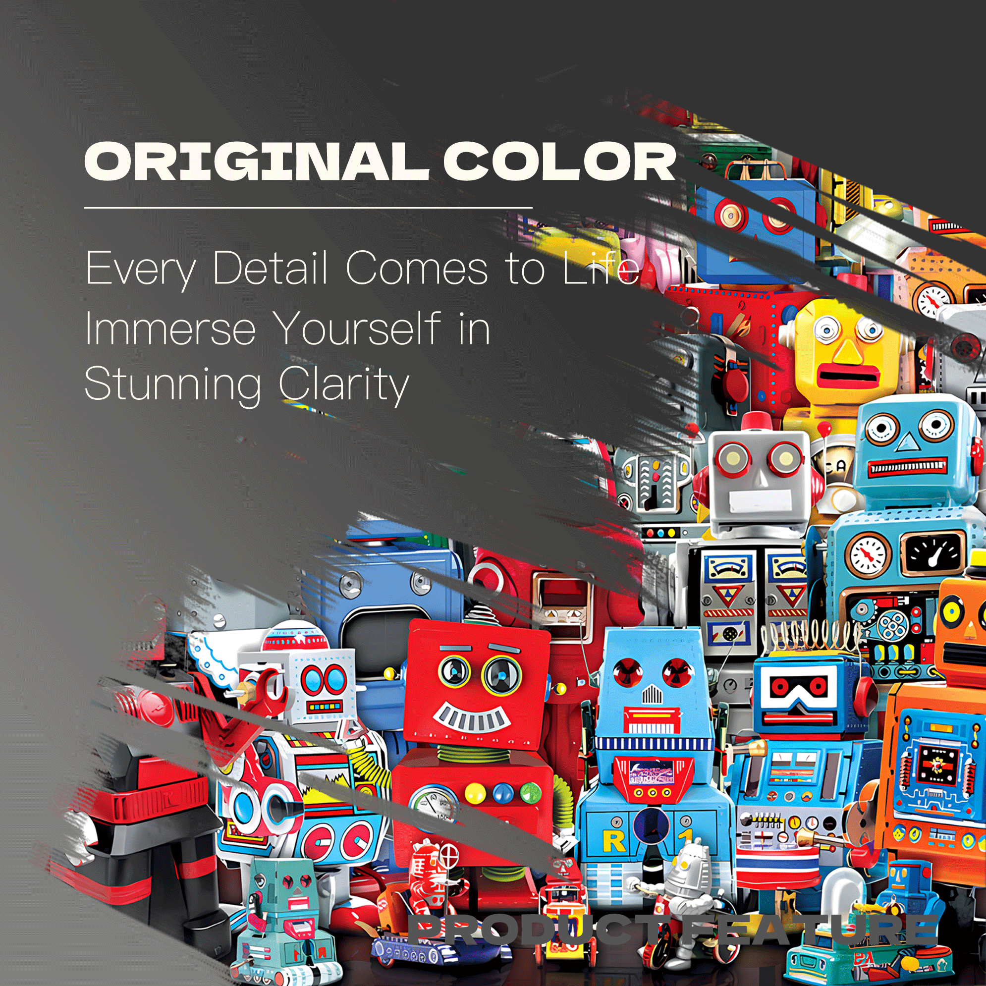Robots Puzzle In A Lunch Box 500pcs/1000pcs Jigsaw Puzzle, Scratch-Resistant, Interactive Family Game & Brain-Boosting DIY Decor, Perfect for Halloween, Christmas & New Year Gifts, Family Puzzle Game