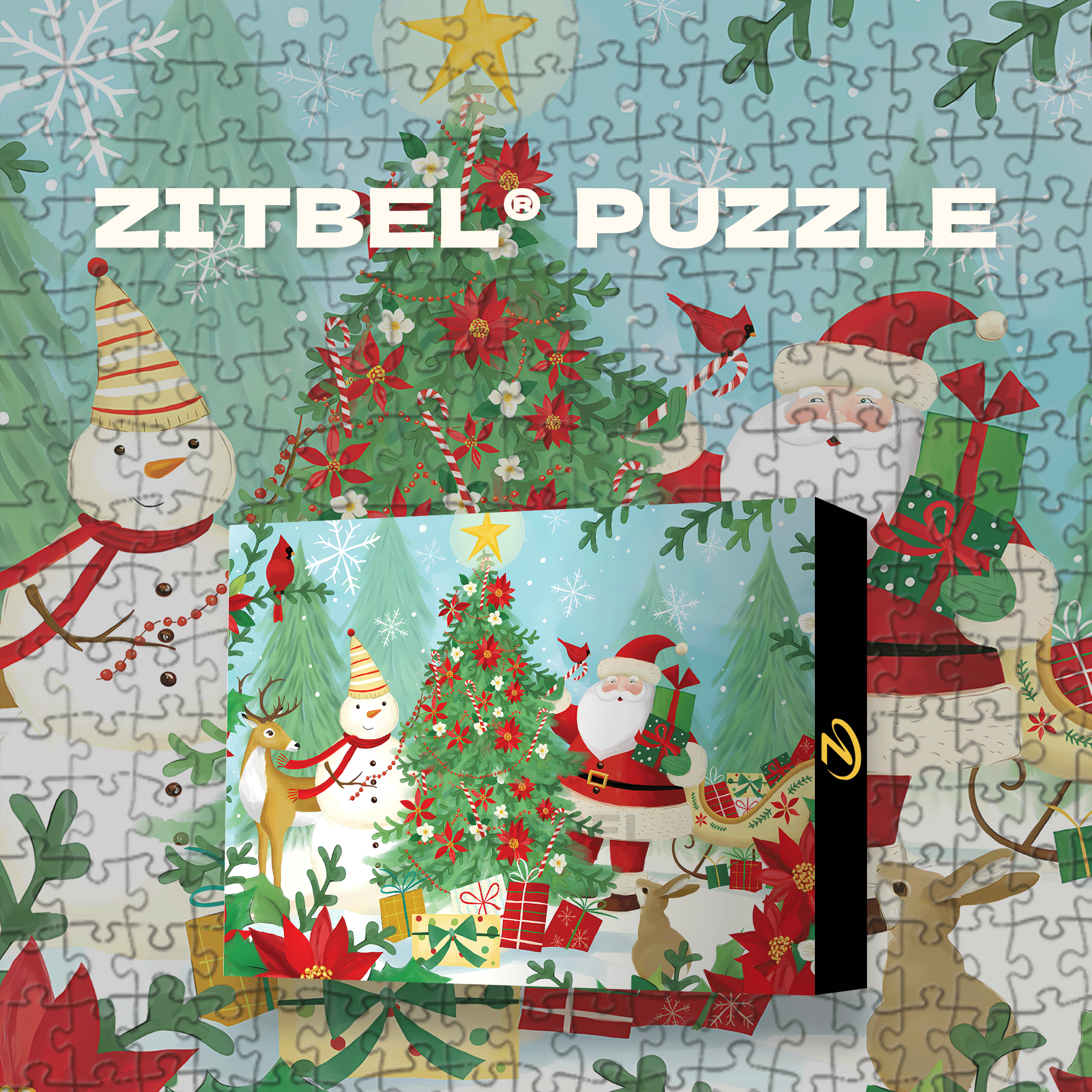 Santa Decorates The Tree 500pcs/1000pcs Jigsaw Puzzle, Scratch-Resistant, Interactive Family Game & Brain-Boosting DIY Decor, Perfect for Halloween, Christmas & New Year Gifts, Family Puzzle Game