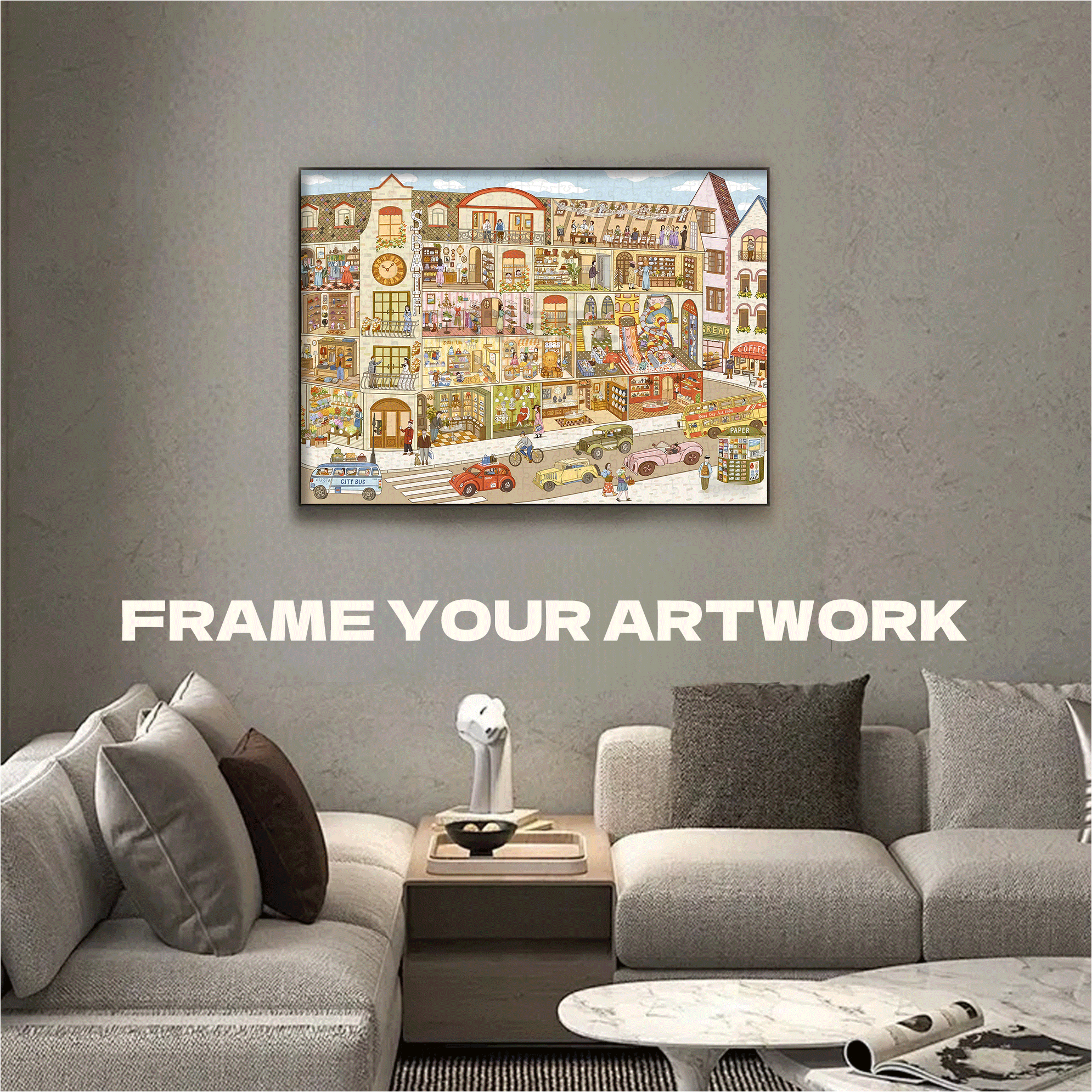 Shi Baofu Department Store 500pcs/1000pcs Jigsaw Puzzle, Scratch-Resistant, Interactive Family Game & Brain-Boosting DIY Decor, Perfect for Halloween, Christmas & New Year Gifts, Family Puzzle Game