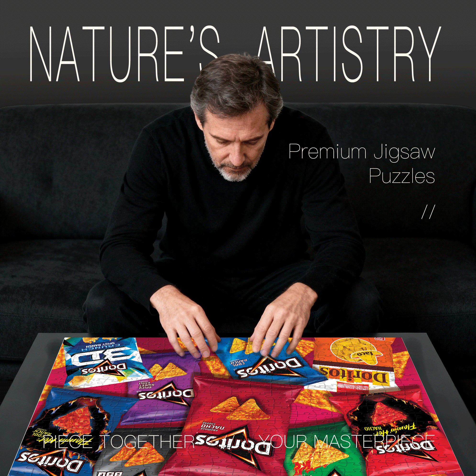 Snack Assortment 500pcs/1000pcs Jigsaw Puzzle, Scratch-Resistant, Interactive Family Game & Brain-Boosting DIY Decor, Perfect for Halloween, Christmas & New Year Gifts, Family Puzzle Game