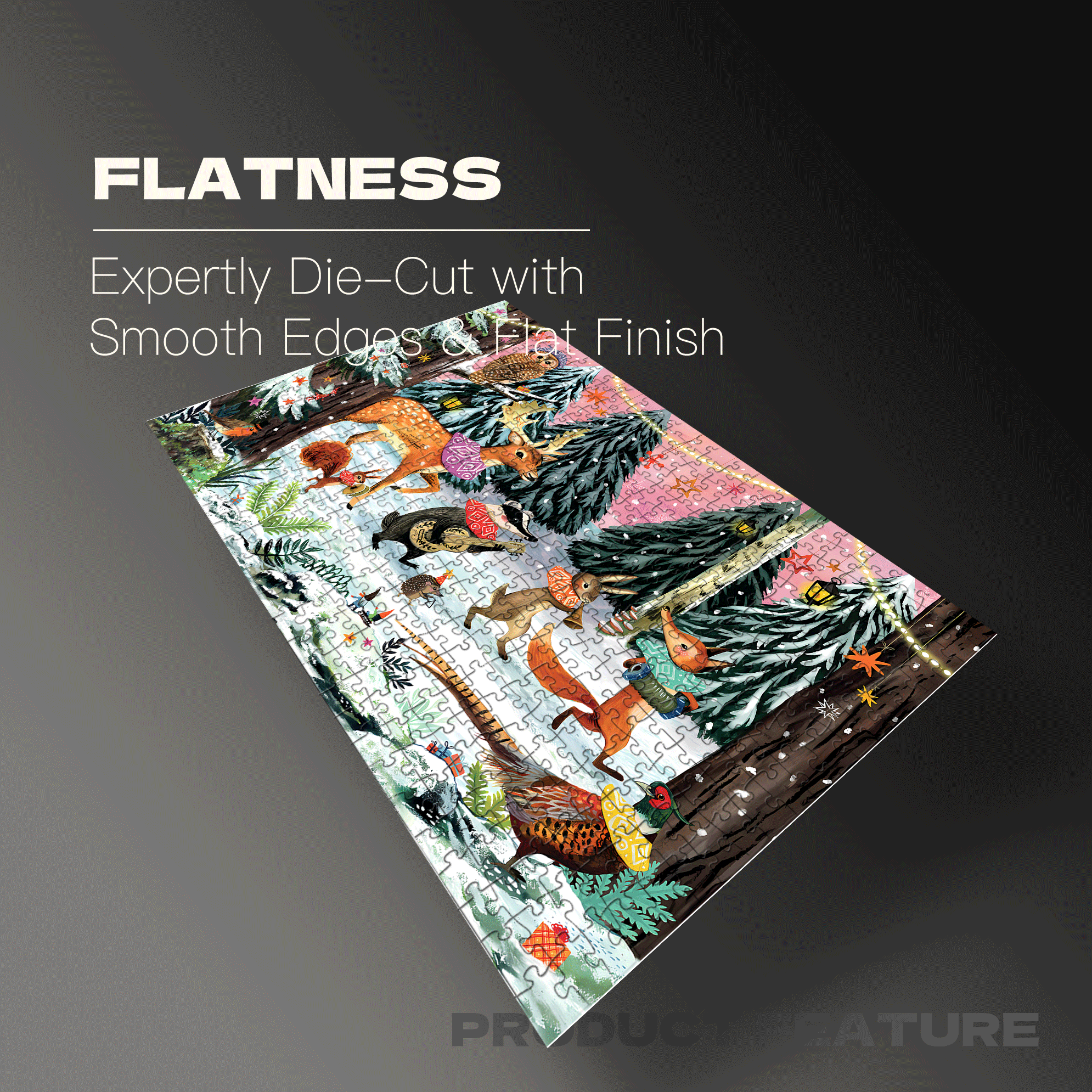 Holiday Woodland Parade 500pcs/1000pcs Jigsaw Puzzle, Scratch-Resistant, Interactive Family Game & Brain-Boosting DIY Decor, Perfect for Halloween, Christmas & New Year Gifts, Family Puzzle Game