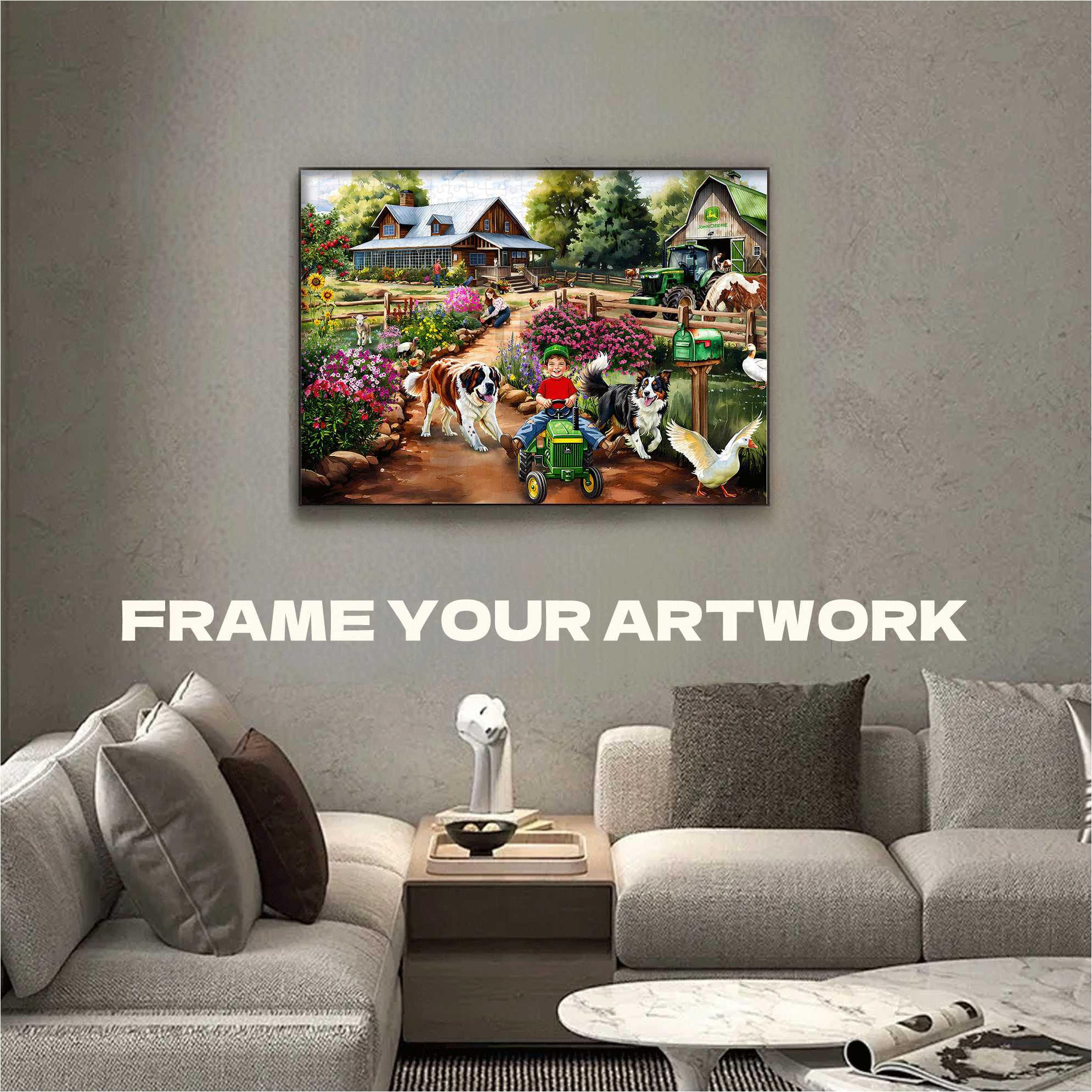 John Deere Life On The Farm 500pcs/1000pcs Jigsaw Puzzle, Scratch-Resistant, Interactive Family Game & Brain-Boosting DIY Decor, Perfect for Halloween, Christmas & New Year Gifts, Family Puzzle Game