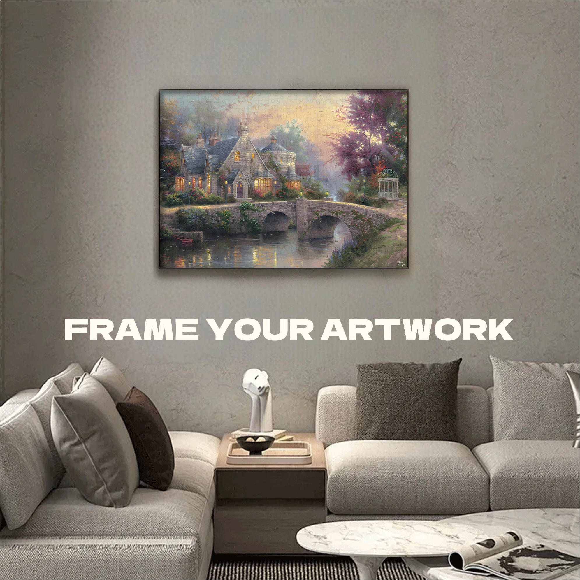 Lamplight Manor 500pcs/1000pcs Jigsaw Puzzle, Scratch-Resistant, Interactive Family Game & Brain-Boosting DIY Decor, Perfect for Halloween, Christmas & New Year Gifts, Family Puzzle Game