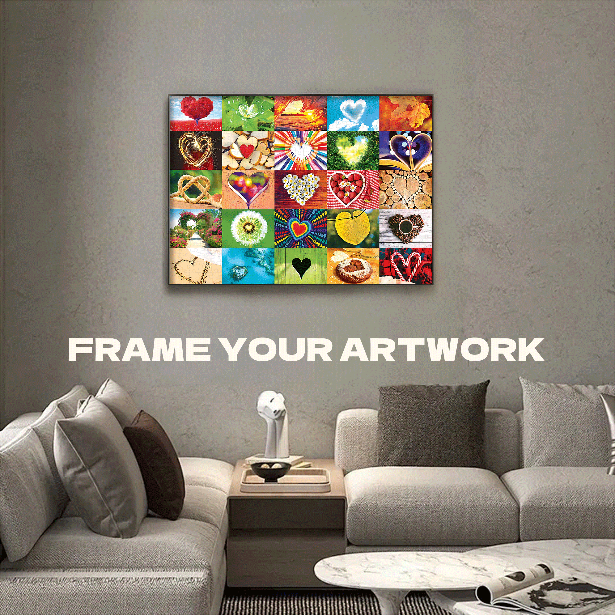 Love Is Everywhere 500pcs/1000pcs Jigsaw Puzzle, Scratch-Resistant, Interactive Family Game & Brain-Boosting DIY Decor, Perfect for Halloween, Christmas & New Year Gifts, Family Puzzle Game