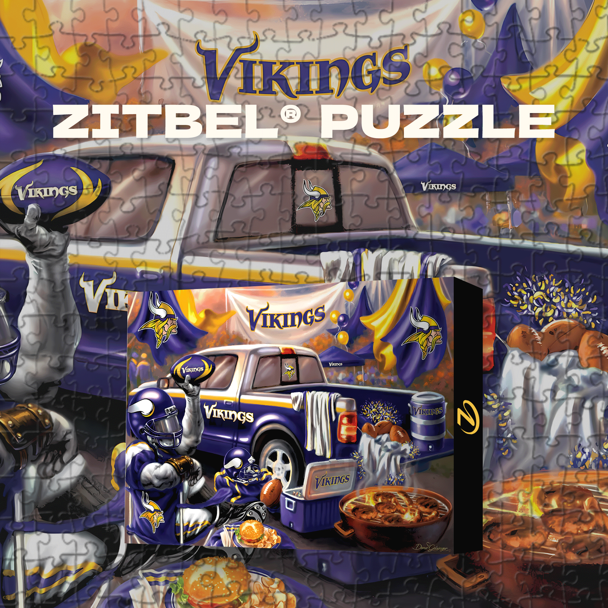 Minnesota Vikings Gameday 500pcs/1000pcs Jigsaw Puzzle, Scratch-Resistant, Interactive Family Game & Brain-Boosting DIY Decor, Perfect for Halloween, Christmas & New Year Gifts, Family Puzzle Game