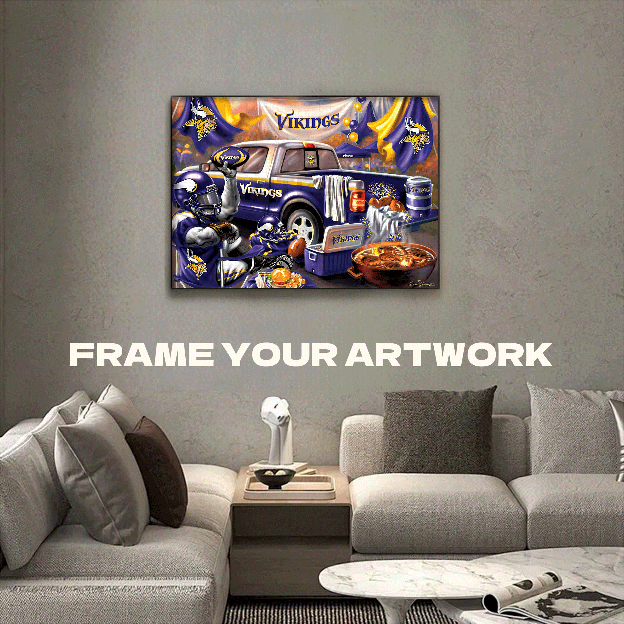 Minnesota Vikings Gameday 500pcs/1000pcs Jigsaw Puzzle, Scratch-Resistant, Interactive Family Game & Brain-Boosting DIY Decor, Perfect for Halloween, Christmas & New Year Gifts, Family Puzzle Game