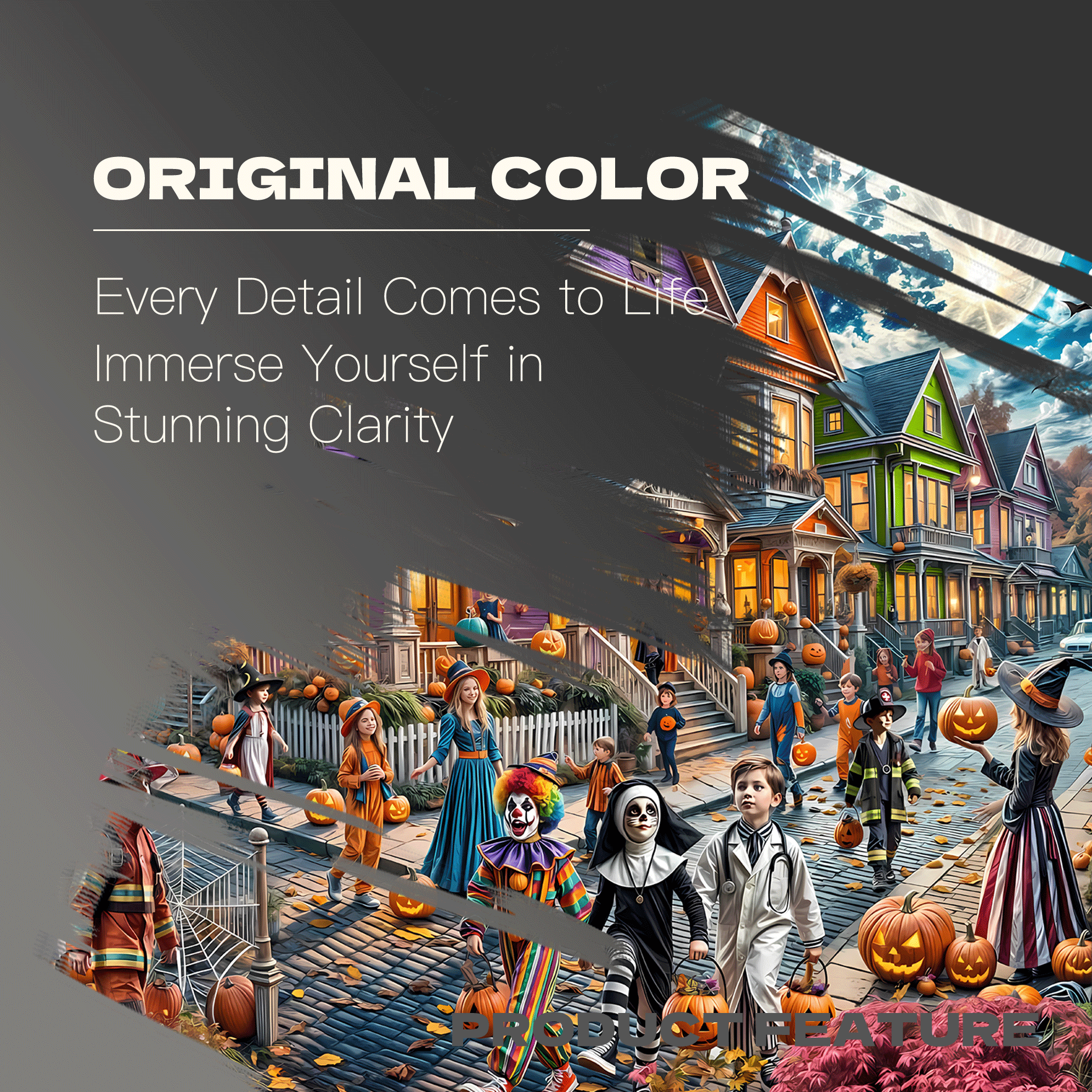 Moonlit Halloween 500pcs/1000pcs Jigsaw Puzzle, Scratch-Resistant, Interactive Family Game & Brain-Boosting DIY Decor, Perfect for Halloween, Christmas & New Year Gifts, Family Puzzle Game