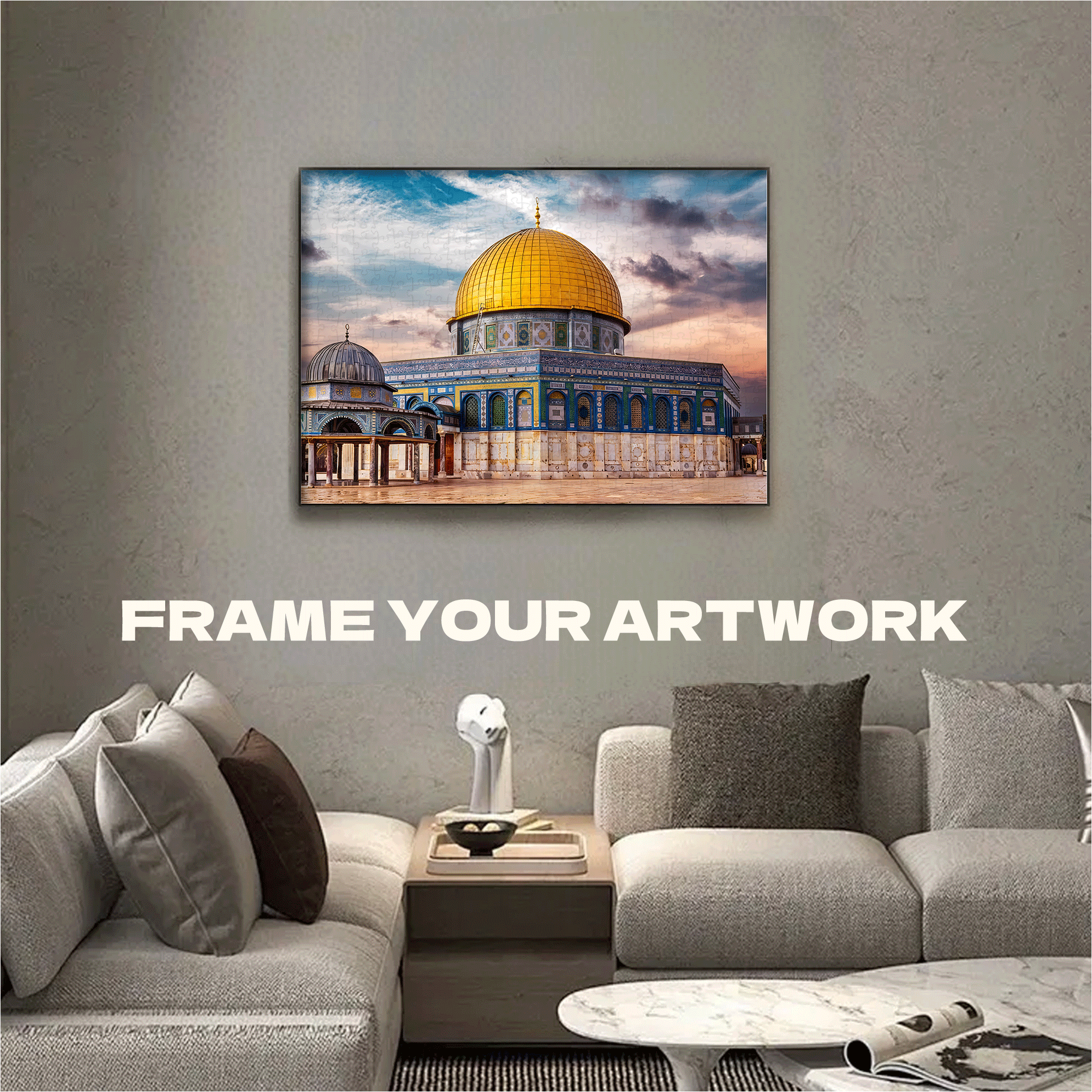 Mosque 500pcs/1000pcs Jigsaw Puzzle, Scratch-Resistant, Interactive Family Game & Brain-Boosting DIY Decor, Perfect for Halloween, Christmas & New Year Gifts, Family Puzzle Game