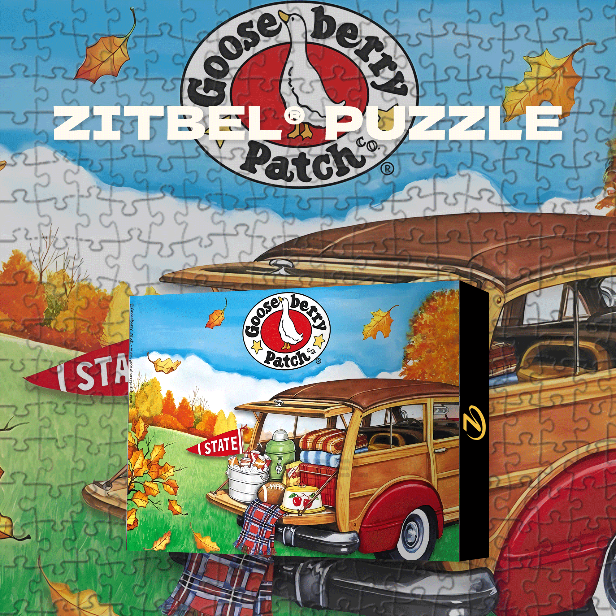 Road Trip Luggage In Autumn 500pcs/1000pcs Jigsaw Puzzle, Scratch-Resistant, Interactive Family Game & Brain-Boosting DIY Decor, Perfect for Halloween, Christmas & New Year Gifts, Family Puzzle Game