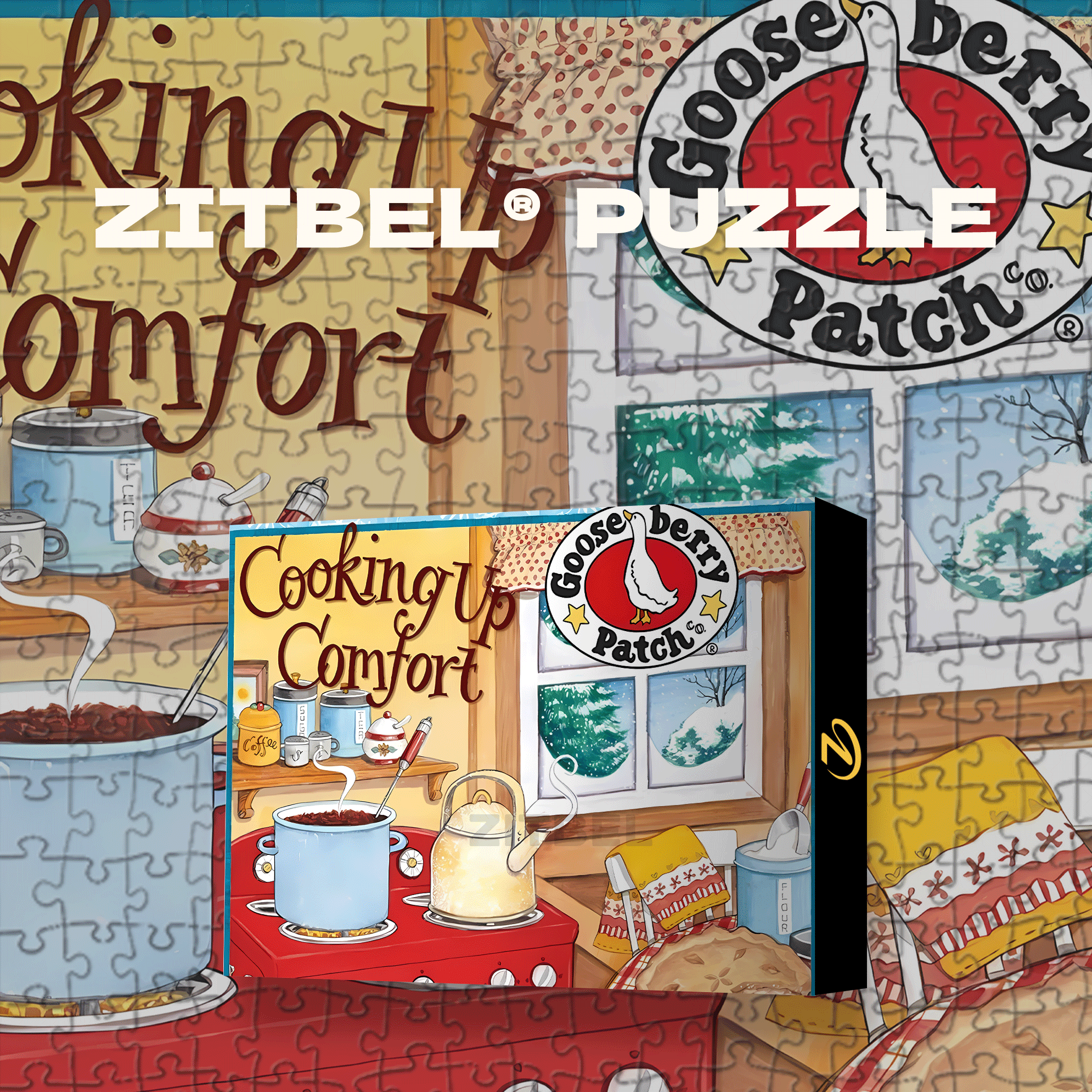 Slow Food Time In The Winter Kitchen 500pcs/1000pcs Jigsaw Puzzle, Scratch-Resistant, Interactive Family Game & Brain-Boosting DIY Decor, Perfect for Halloween, Christmas & New Year Gifts, Family Puzzle Game