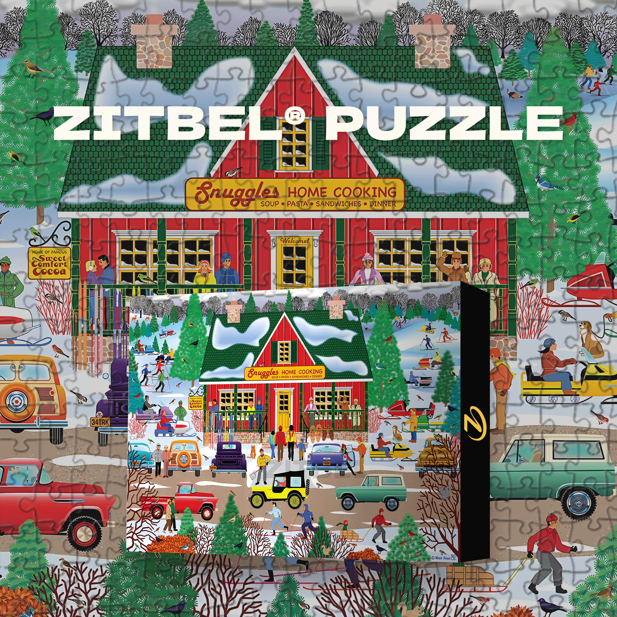Snuggles 500pcs/1000pcs Jigsaw Puzzle, Scratch-Resistant, Interactive Family Game & Brain-Boosting DIY Decor, Perfect for Halloween, Christmas & New Year Gifts, Family Puzzle Game