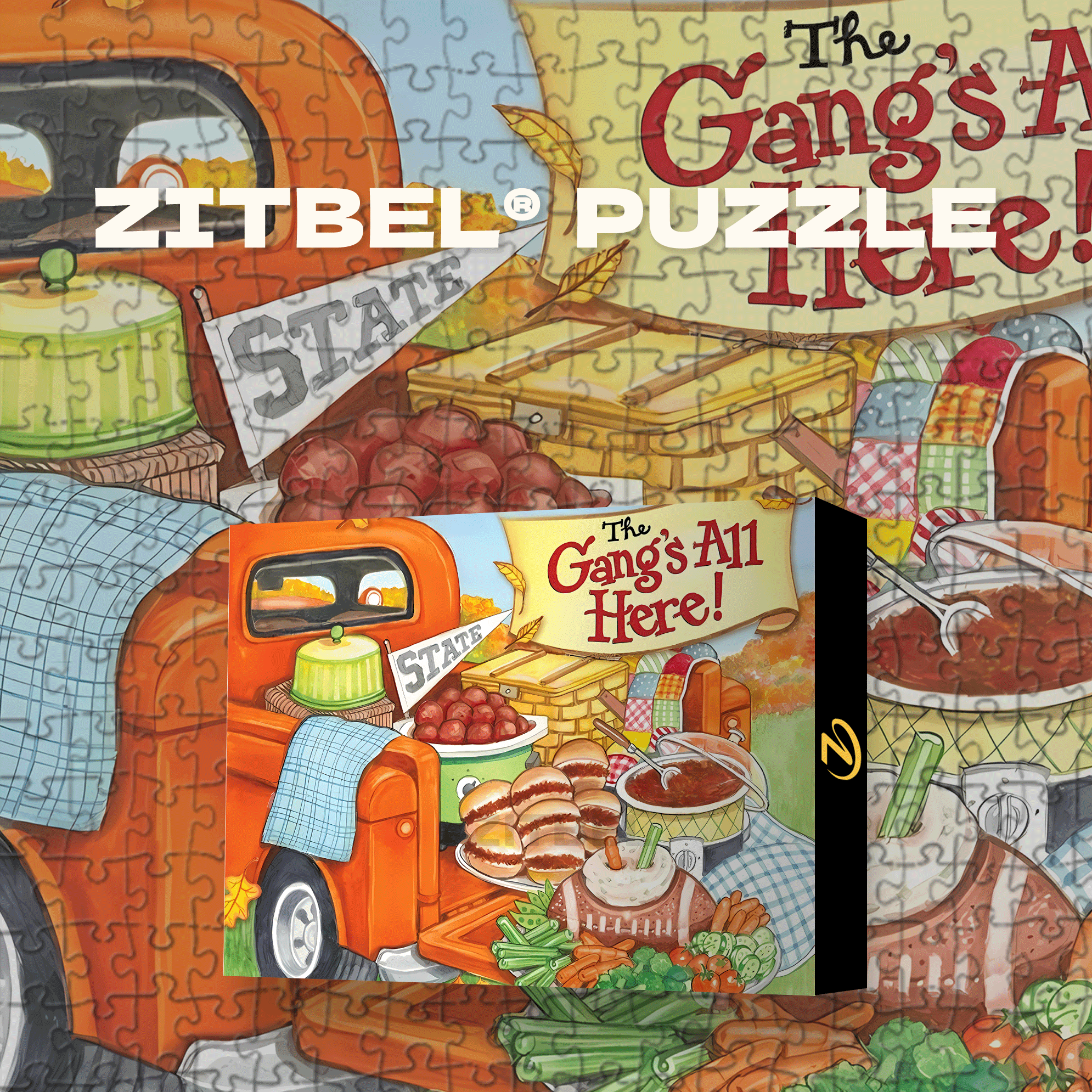 The Gang's All Here 500pcs/1000pcs Jigsaw Puzzle, Scratch-Resistant, Interactive Family Game & Brain-Boosting DIY Decor, Perfect for Halloween, Christmas & New Year Gifts, Family Puzzle Game