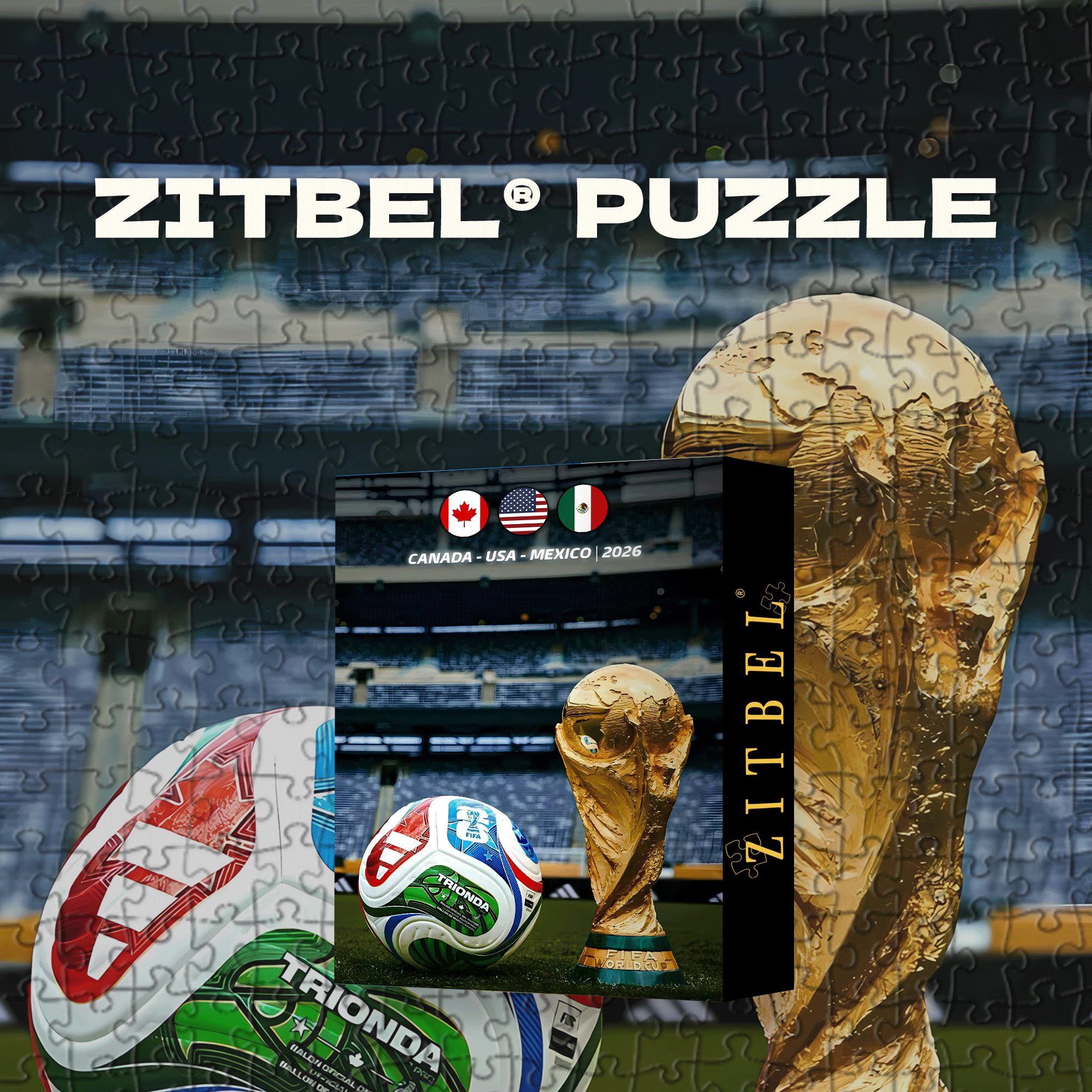 2026 FIFA World Cup (Canada-USA-Mexico) 500pcs/1000pcs Jigsaw Puzzle, Scratch-Resistant, Interactive Family Game & Brain-Boosting DIY Decor, Perfect for Halloween, Christmas & New Year Gifts, Family Puzzle Game