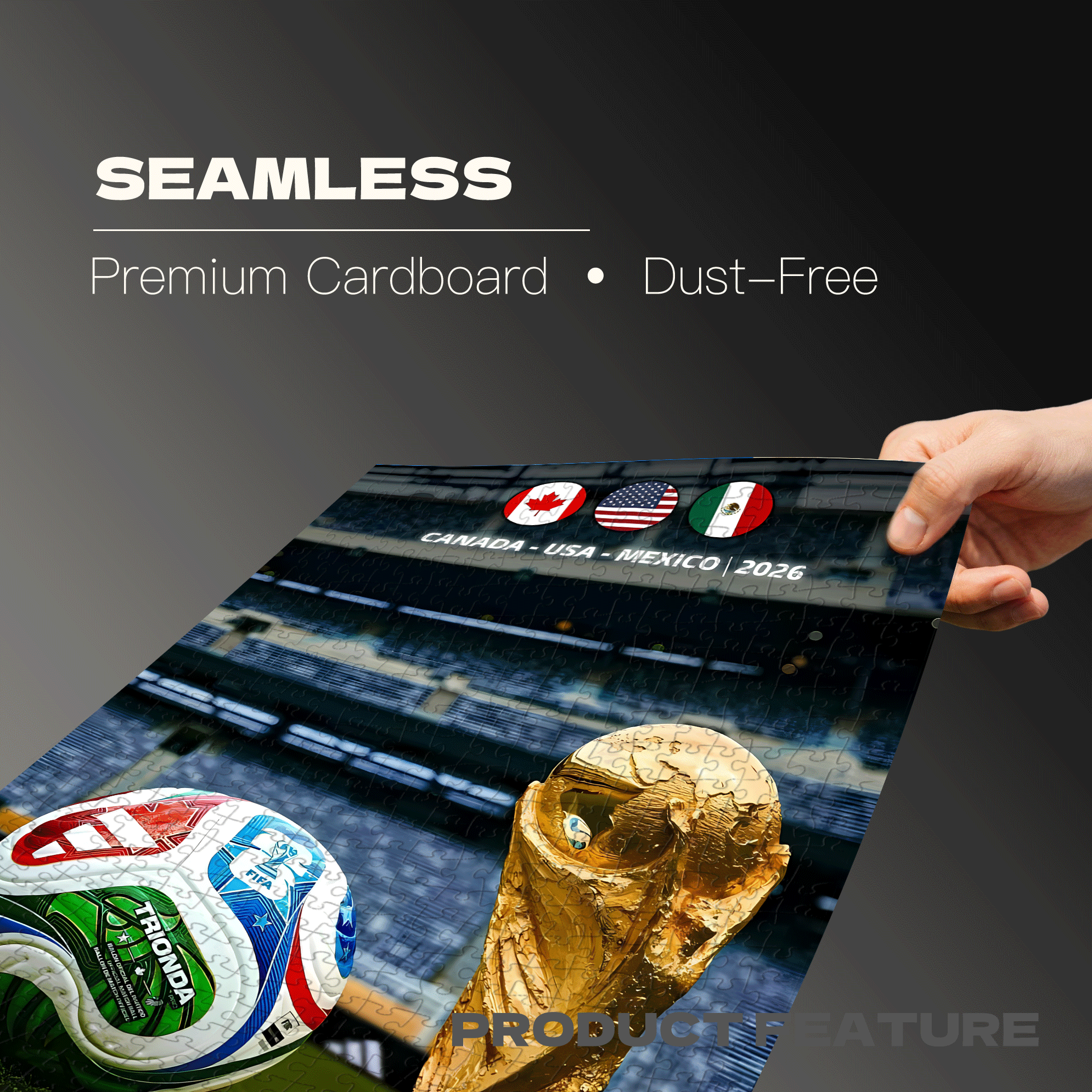 2026 FIFA World Cup (Canada-USA-Mexico) 500pcs/1000pcs Jigsaw Puzzle, Scratch-Resistant, Interactive Family Game & Brain-Boosting DIY Decor, Perfect for Halloween, Christmas & New Year Gifts, Family Puzzle Game