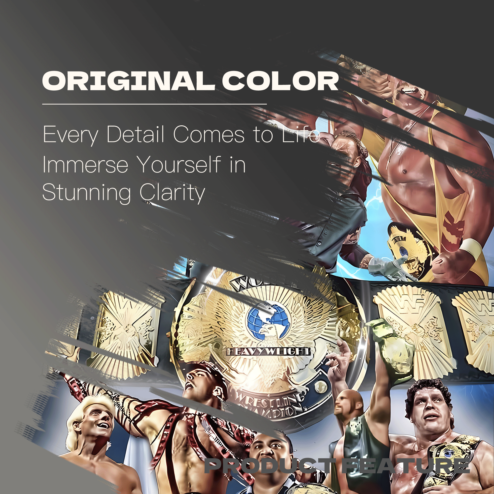 A Collection Of WWE Legendary Champions 500pcs/1000pcs Jigsaw Puzzle, Scratch-Resistant, Interactive Family Game & Brain-Boosting DIY Decor, Perfect for Halloween, Christmas & New Year Gifts, Family Puzzle Game