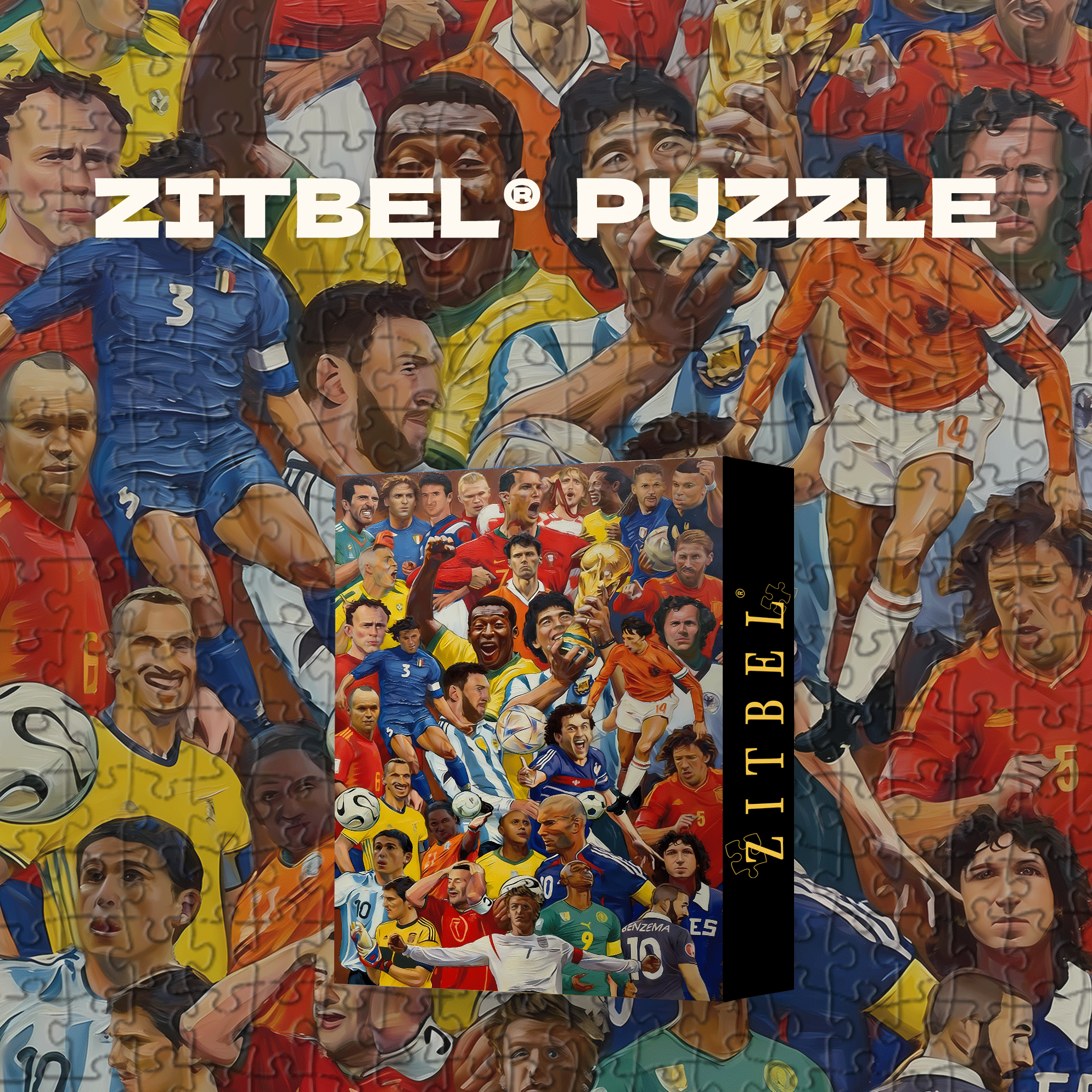 A Portrait Of Football Legends 500pcs/1000pcs Jigsaw Puzzle, Scratch-Resistant, Interactive Family Game & Brain-Boosting DIY Decor, Perfect for Halloween, Christmas & New Year Gifts, Family Puzzle Game
