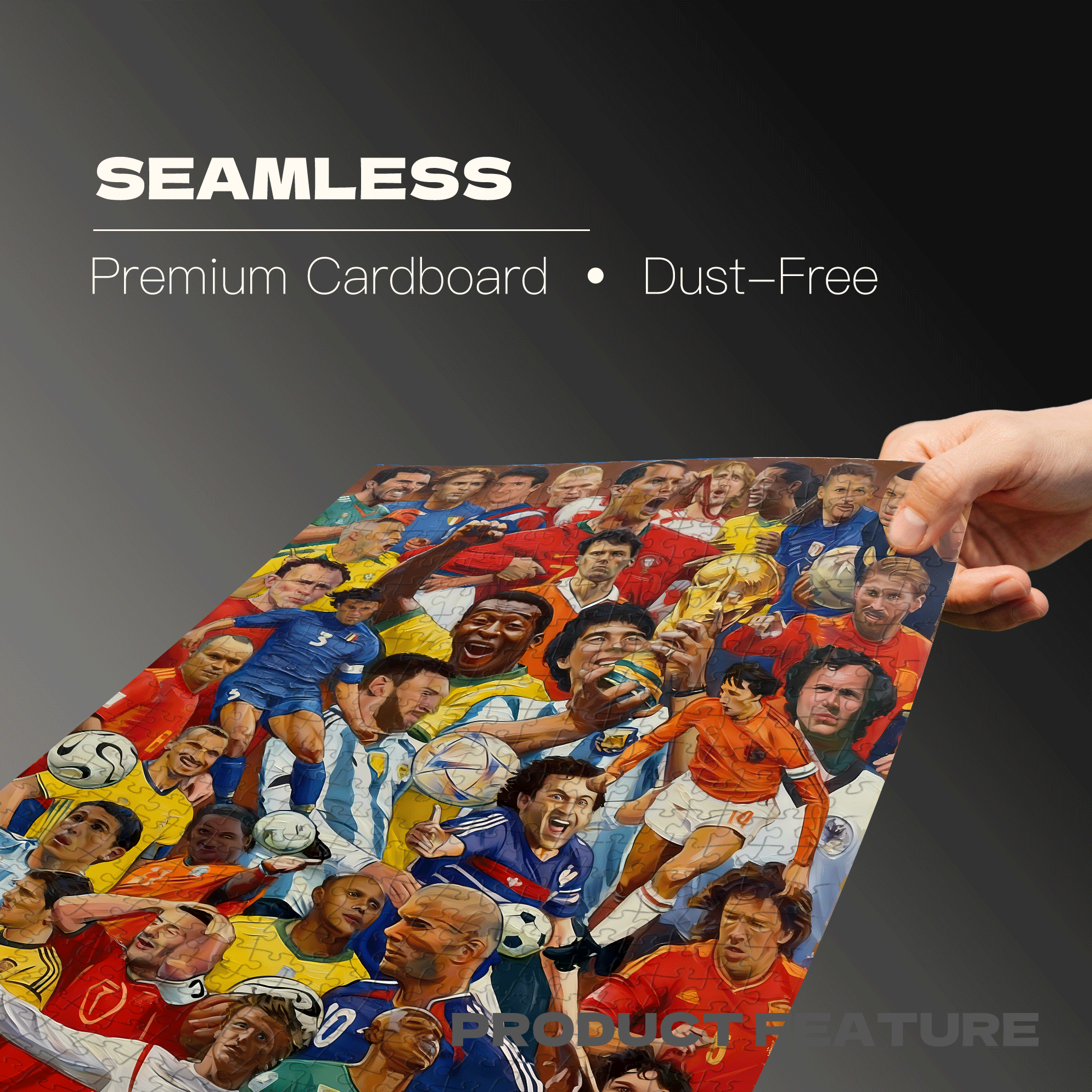 A Portrait Of Football Legends 500pcs/1000pcs Jigsaw Puzzle, Scratch-Resistant, Interactive Family Game & Brain-Boosting DIY Decor, Perfect for Halloween, Christmas & New Year Gifts, Family Puzzle Game