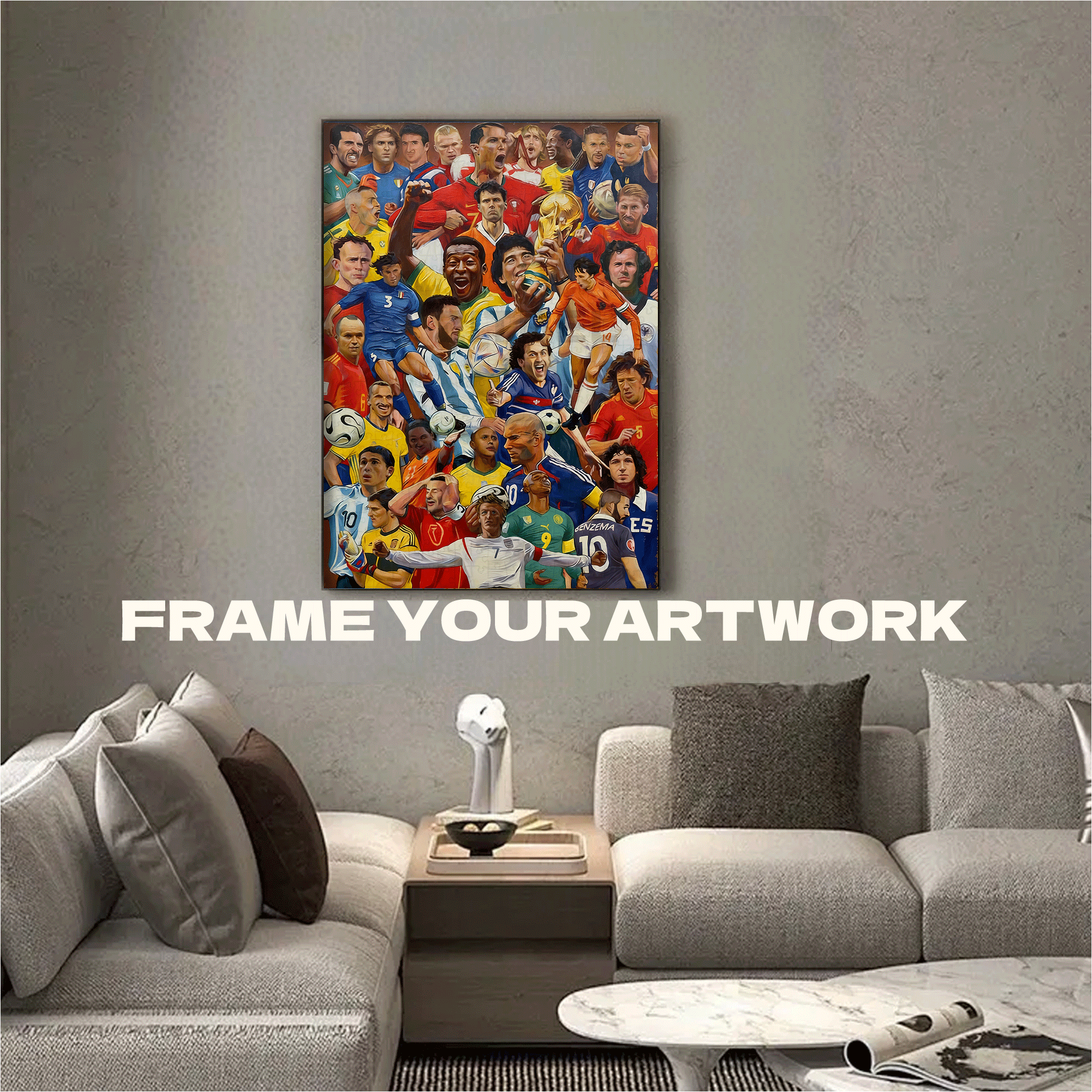 A Portrait Of Football Legends 500pcs/1000pcs Jigsaw Puzzle, Scratch-Resistant, Interactive Family Game & Brain-Boosting DIY Decor, Perfect for Halloween, Christmas & New Year Gifts, Family Puzzle Game