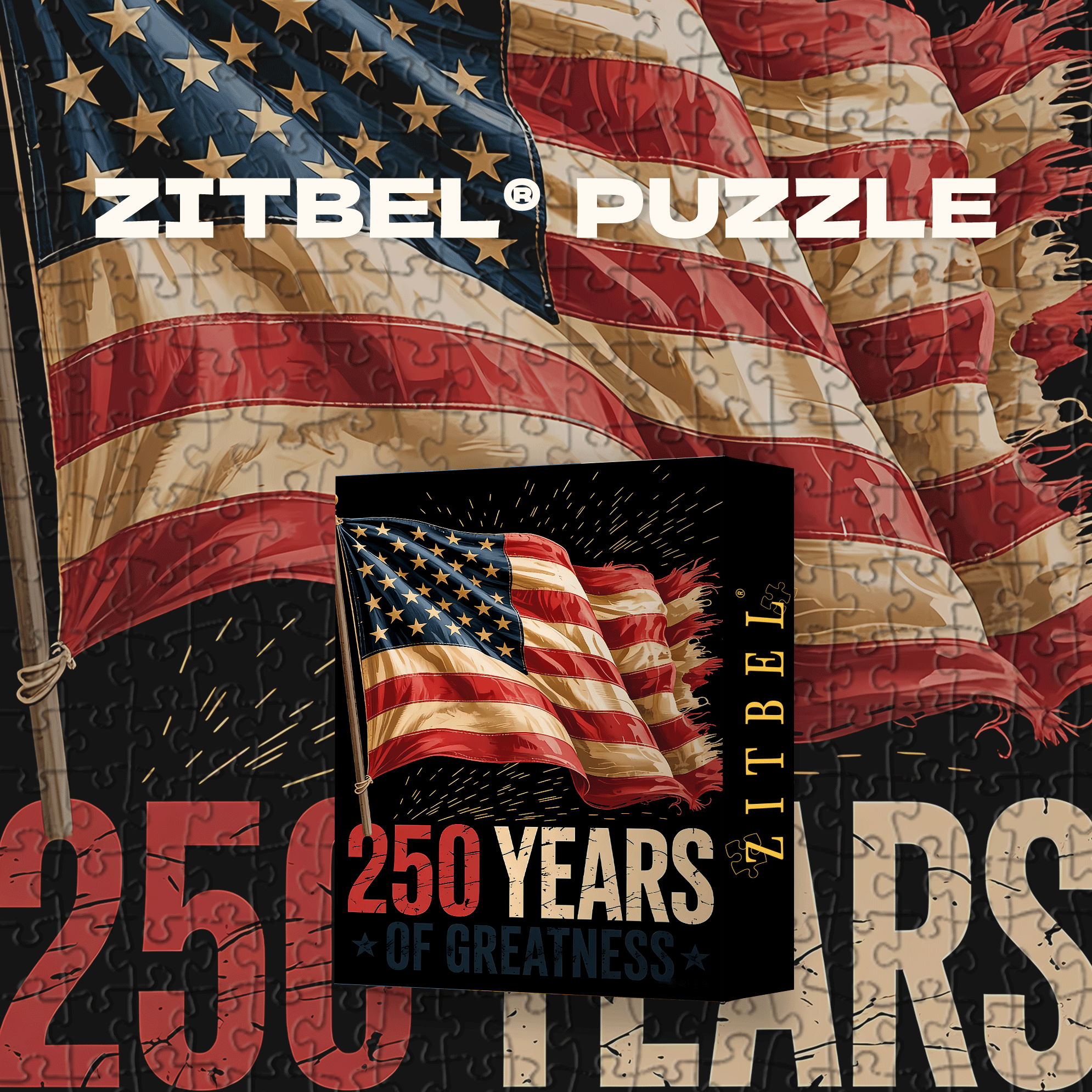 American 250 Years 500pcs/1000pcs Jigsaw Puzzle, Scratch-Resistant, Interactive Family Game & Brain-Boosting DIY Decor, Perfect for Halloween, Christmas & New Year Gifts, Family Puzzle Game