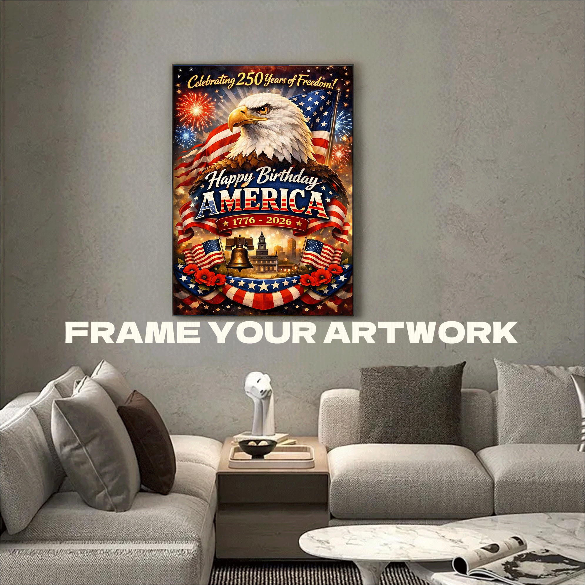 Celebrating 250th Birthday America 2 500pcs/1000pcs Jigsaw Puzzle, Scratch-Resistant, Interactive Family Game & Brain-Boosting DIY Decor, Perfect for Halloween, Christmas & New Year Gifts, Family Puzzle Game