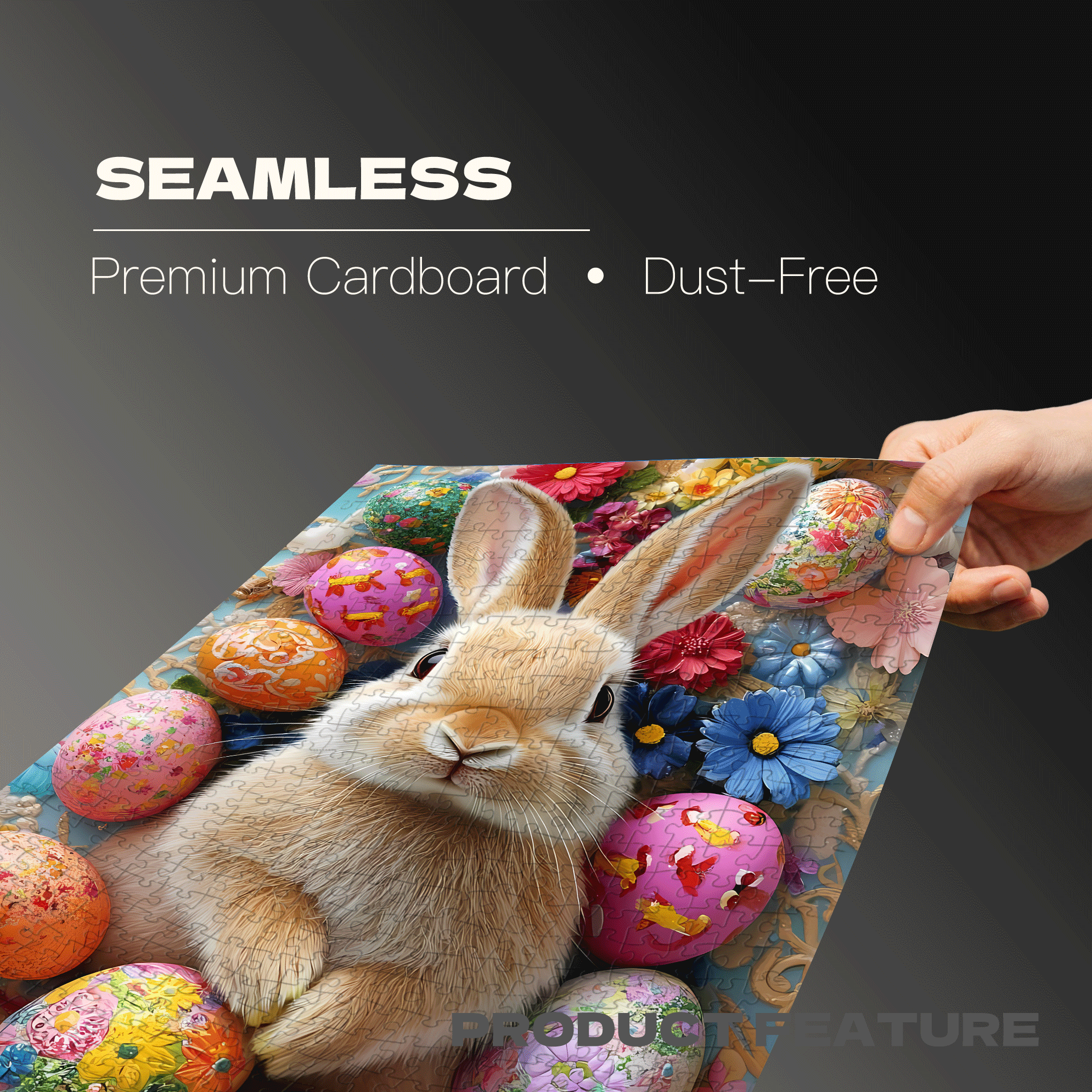 Easter Bunny Decorations 500pcs/1000pcs Jigsaw Puzzle, Scratch-Resistant, Interactive Family Game & Brain-Boosting DIY Decor, Perfect for Halloween, Christmas & New Year Gifts, Family Puzzle Game
