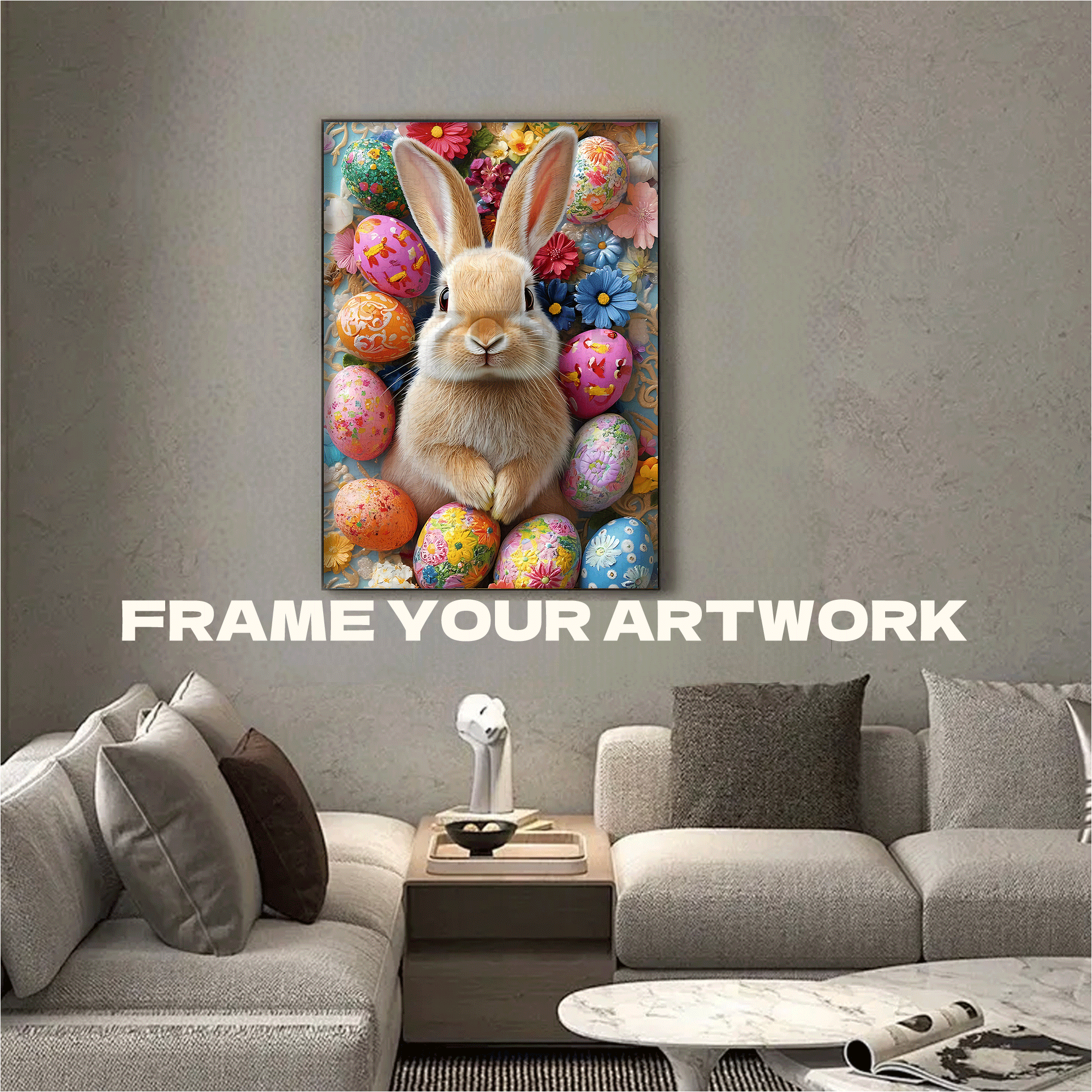 Easter Bunny Decorations 500pcs/1000pcs Jigsaw Puzzle, Scratch-Resistant, Interactive Family Game & Brain-Boosting DIY Decor, Perfect for Halloween, Christmas & New Year Gifts, Family Puzzle Game