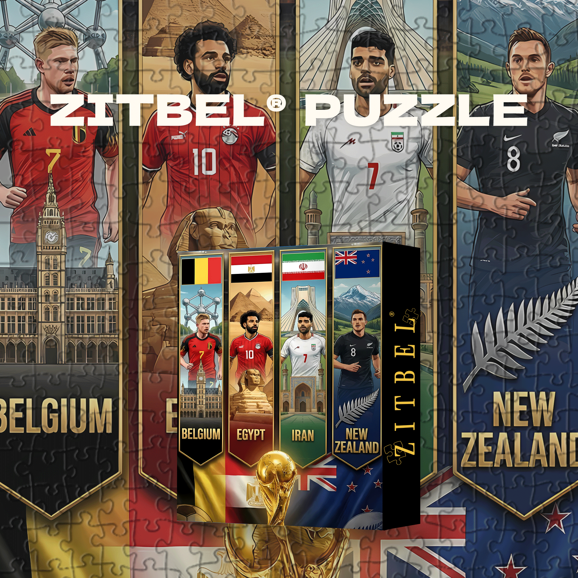 Four Nations' Football Power 500pcs/1000pcs Jigsaw Puzzle, Scratch-Resistant, Interactive Family Game & Brain-Boosting DIY Decor, Perfect for Halloween, Christmas & New Year Gifts, Family Puzzle Game