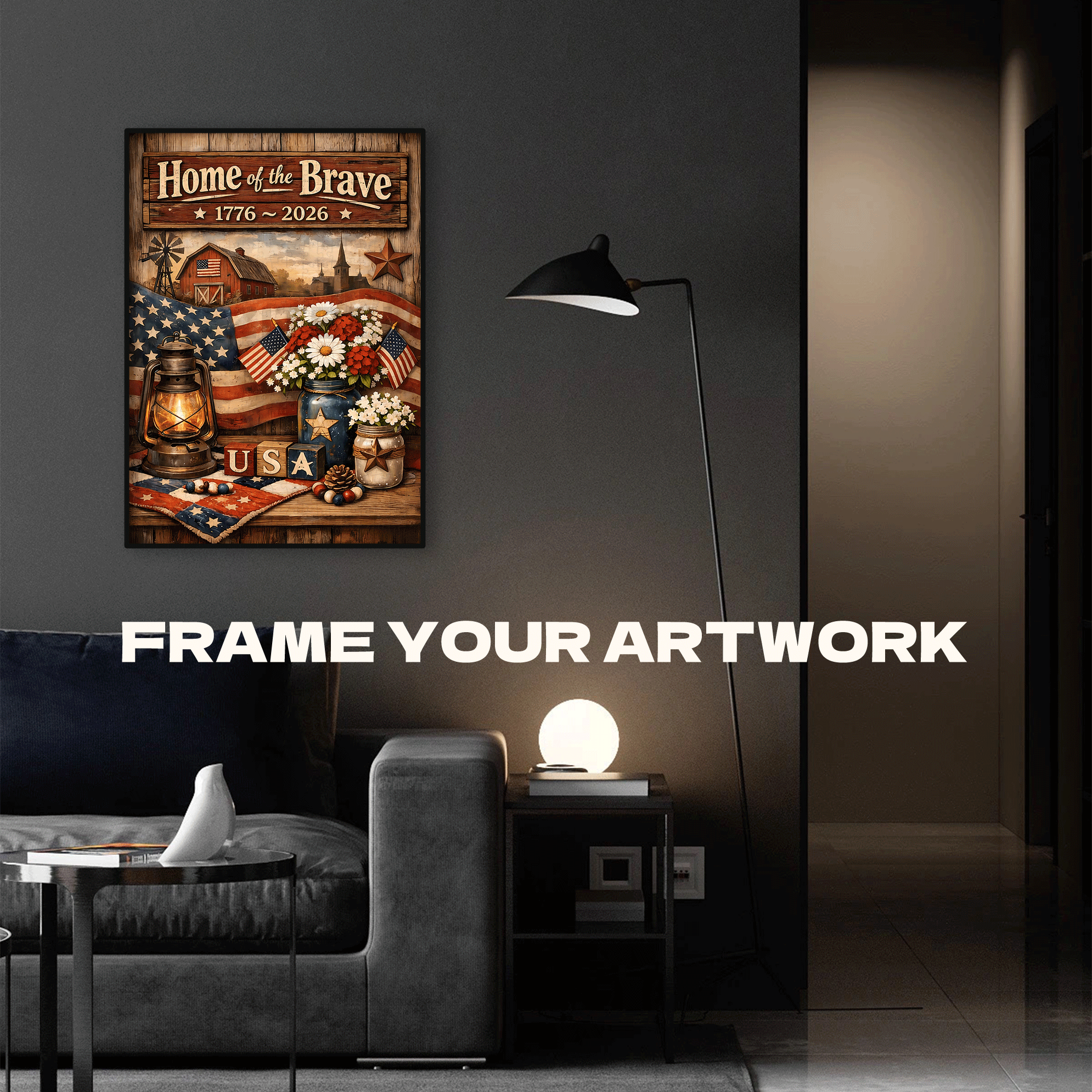 Home Of The Brave 1776-2026 500pcs/1000pcs Jigsaw Puzzle, Scratch-Resistant, Interactive Family Game & Brain-Boosting DIY Decor, Perfect for Halloween, Christmas & New Year Gifts, Family Puzzle Game