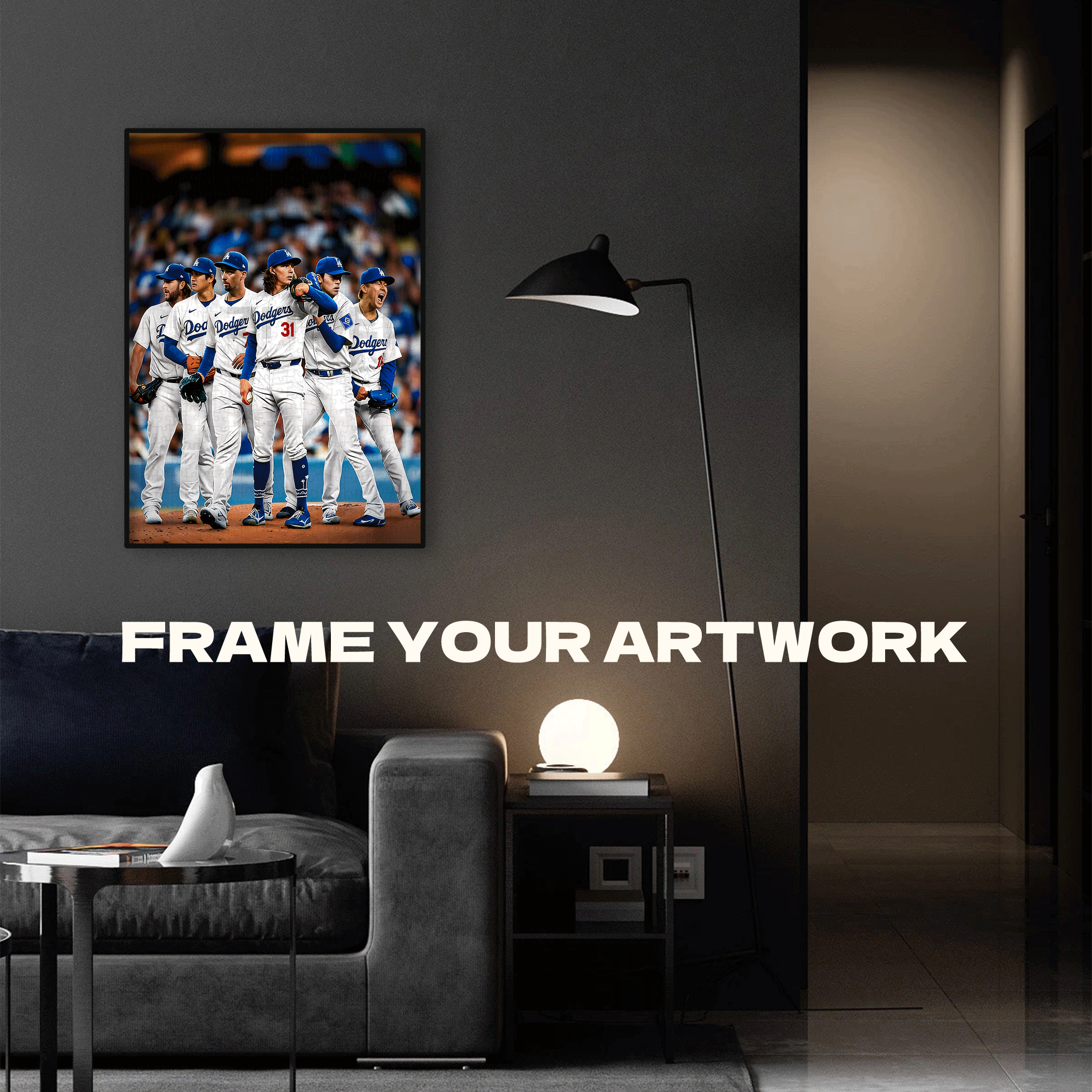 Los Angeles Dodgers Pitchers On The Mound 500pcs/1000pcs Jigsaw Puzzle, Scratch-Resistant, Interactive Family Game & Brain-Boosting DIY Decor, Perfect for Halloween, Christmas & New Year Gifts, Family Puzzle Game